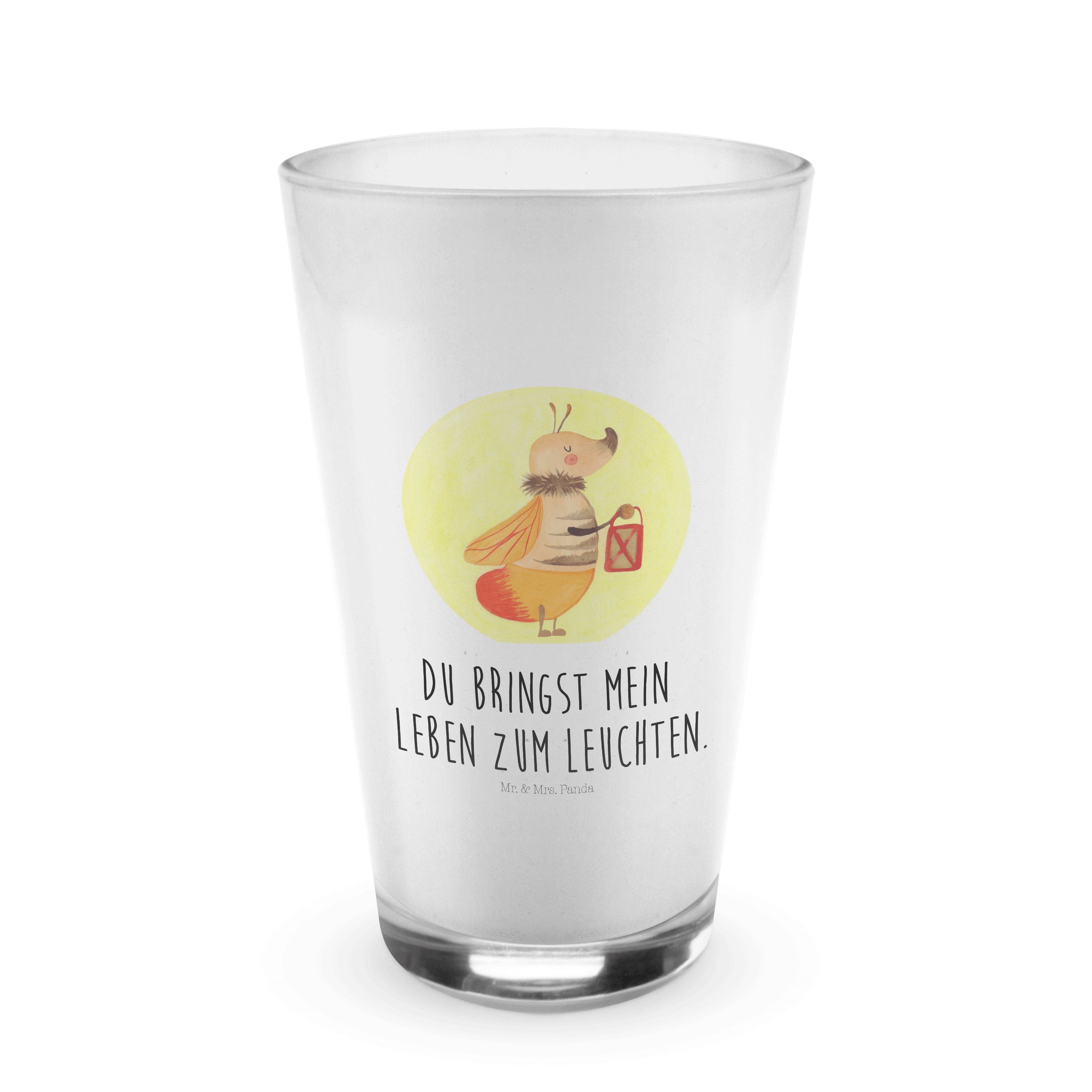 Mr. & Mrs. Panda Glas Glühwürmchen - Transparent - Geschenk, Latte Macchiato, Tiermotive, J, Premium Glas