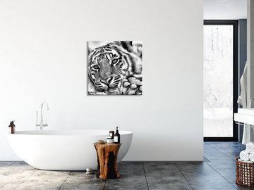 Pixxprint Glasbild Tiger, Tiger (1 St), Glasbild aus Echtglas, inkl. Aufhängungen und Abstandshalter
