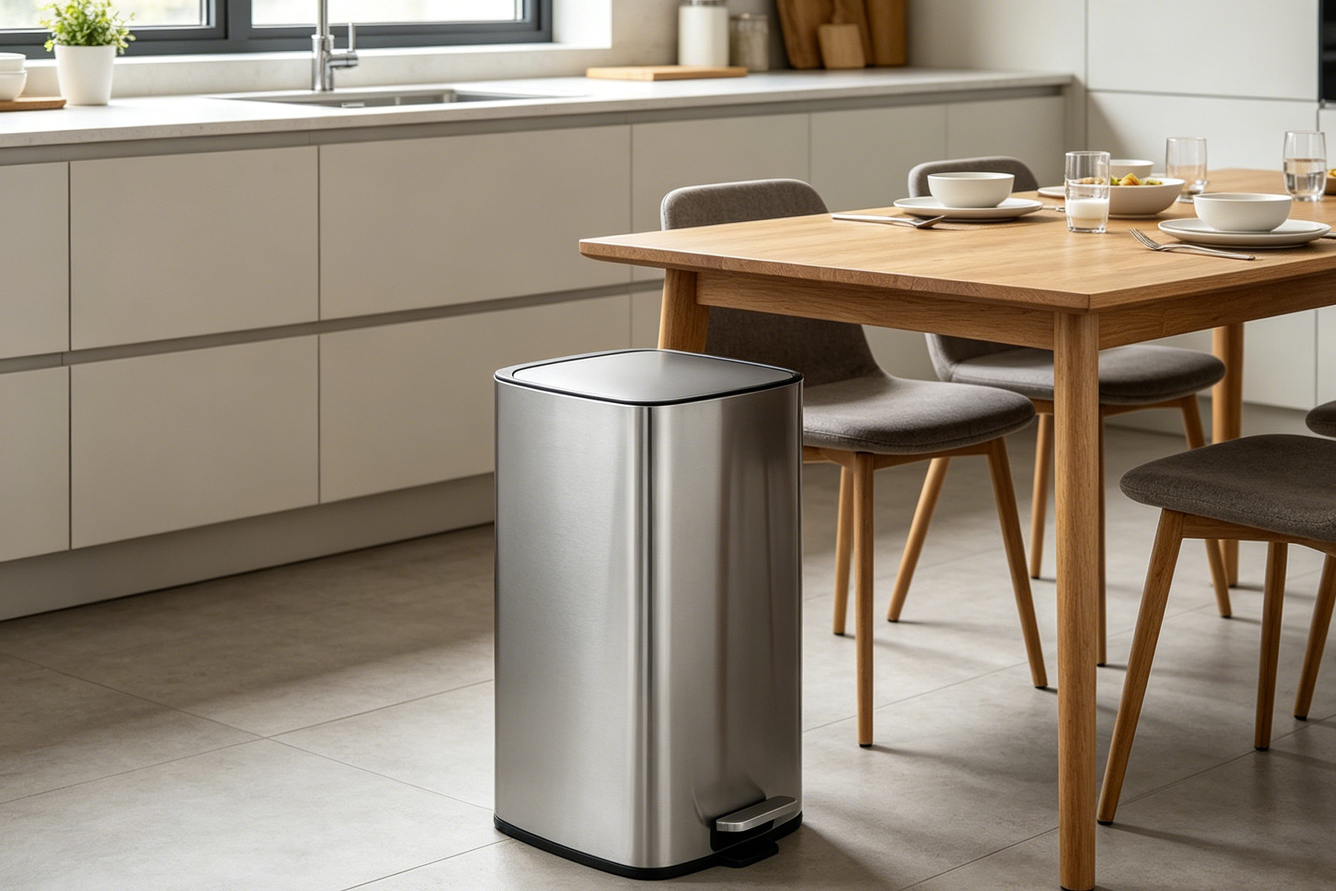 OTTO home Mülleimer Keenna, Soft Close, mit verstecktem Griff, Treteimer für Küche oder Bad, Abfalleimer mit Deckel
