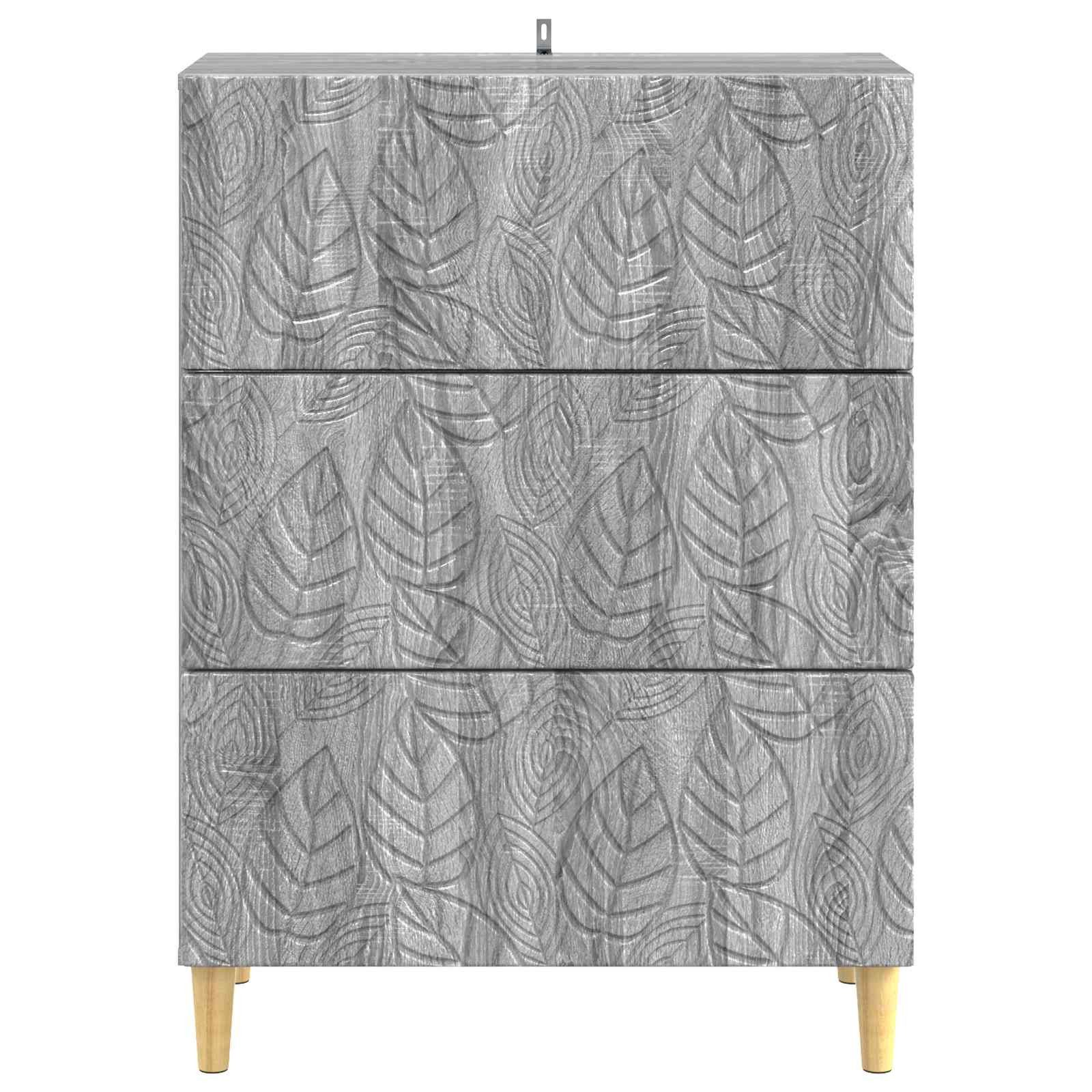 vidaXL Kommode 66 x 34,5 x 90 cm Kommode Schubladenschrank Sideboard Grau Sonoma 66x3