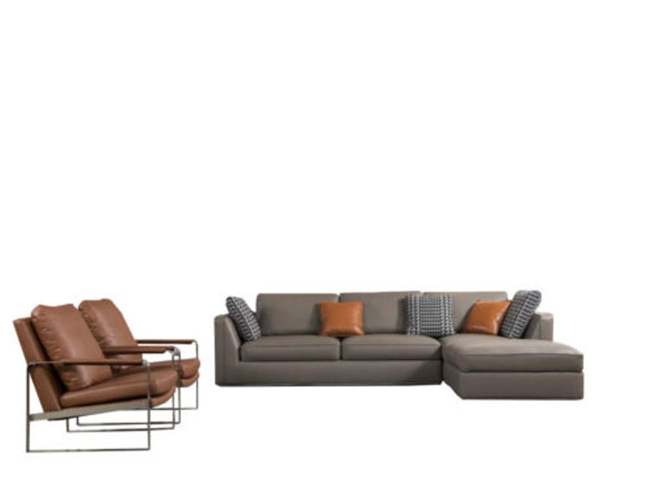 JVmoebel Wohnzimmer-Set, Eck Design Sofa Italienische Möbel Sitz Polster Garnitur Leder Couch | Wohnwände