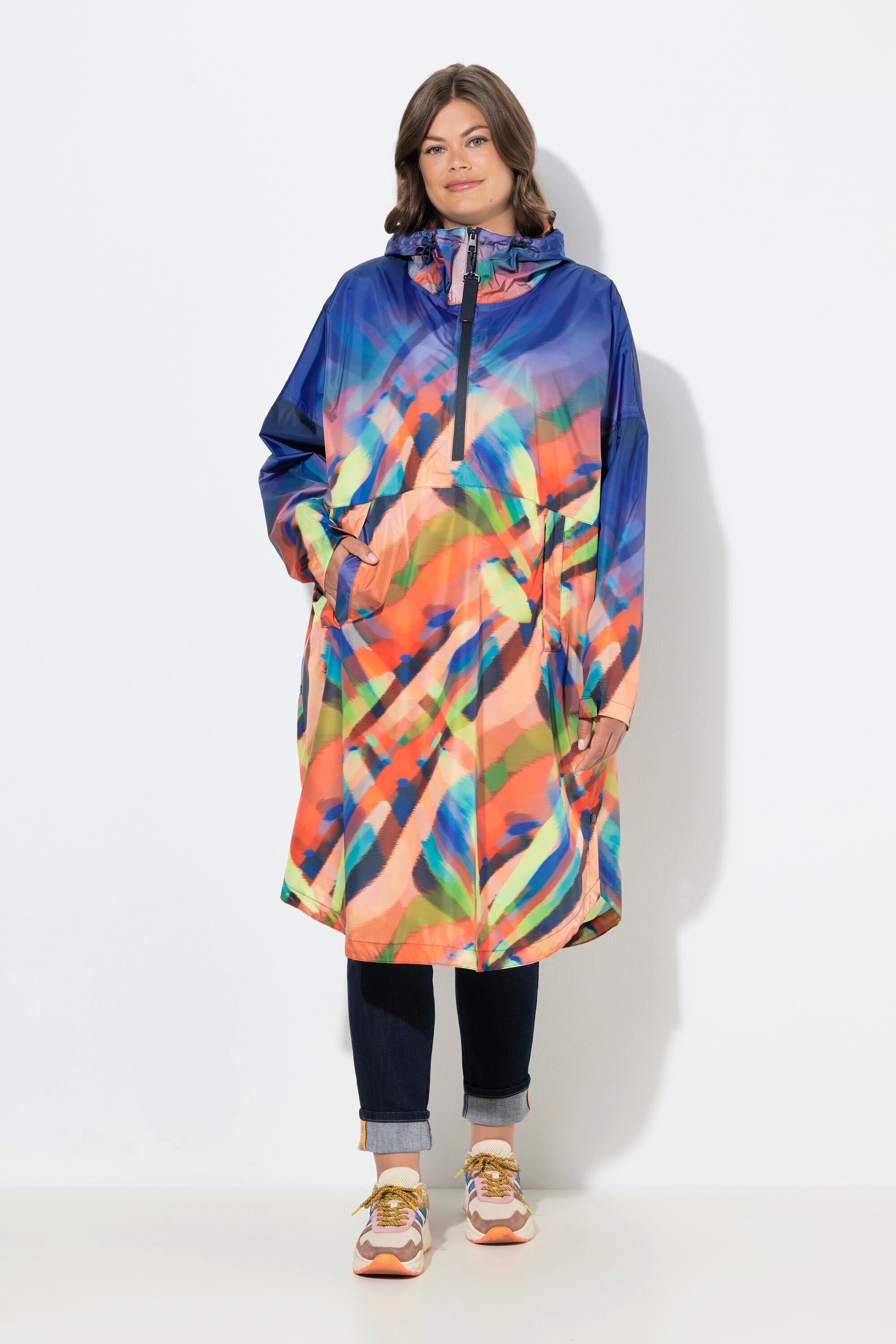 Laurasøn Funktionsjacke Funktions-Regencape Unisex Print Kapuze günstig online kaufen