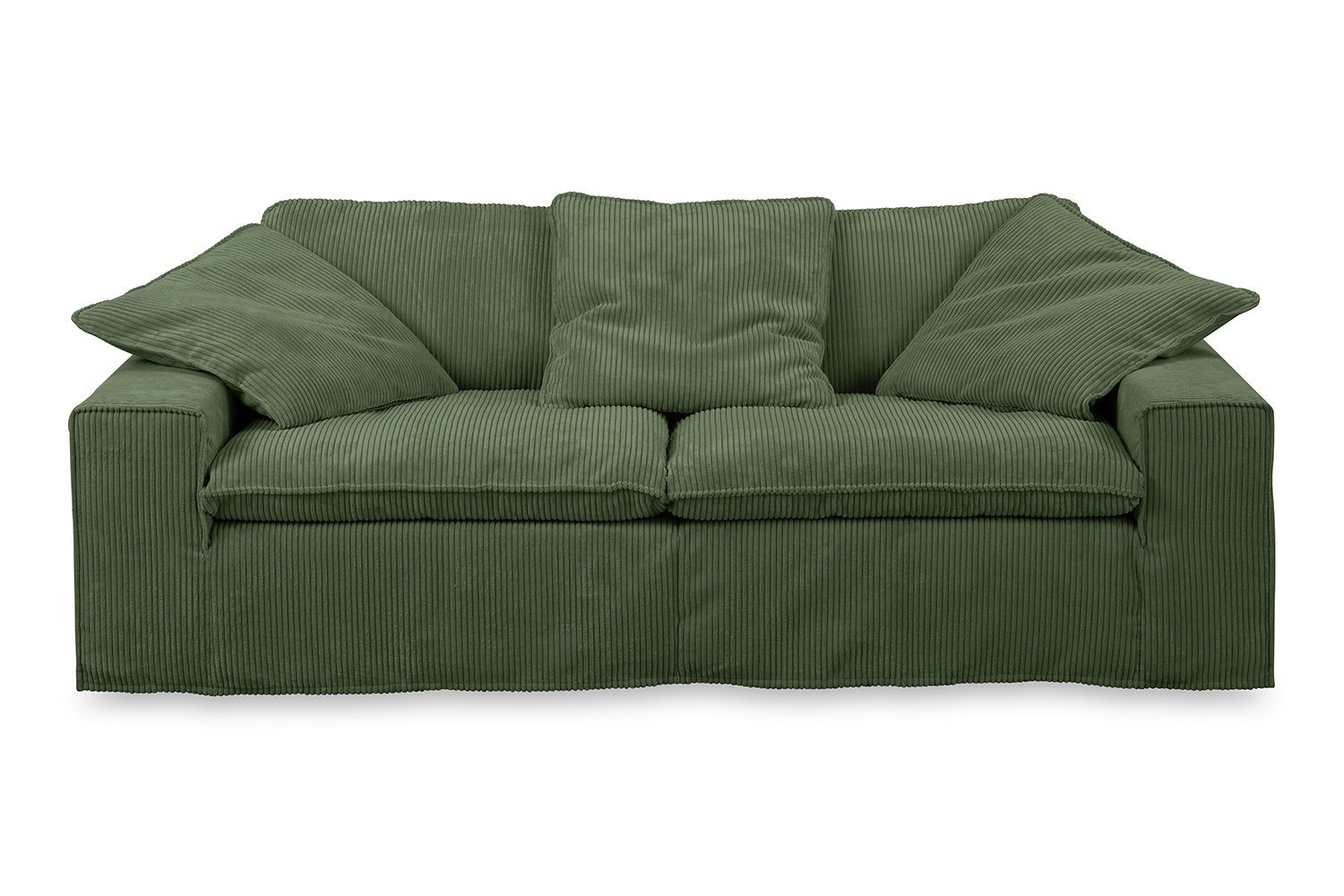 KAWOLA 3-Sitzer NETTA, Sofa Bezug | moosgrün Cord Farben Breiten versch. versch. moosgrün und abziehbar