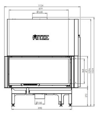 Hitze Kamineinsätze Albero AL19LG.H DECO, 19,00 kW