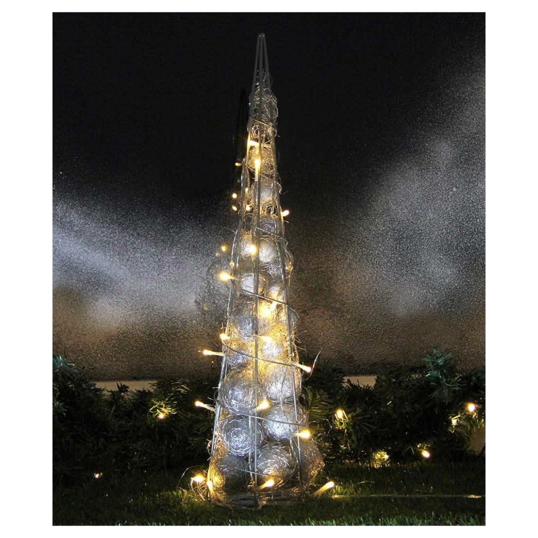 Gartenpirat LED Dekoobjekt Pyramide 60 cm aus Draht 30 LED warmweiß Weihnac günstig online kaufen