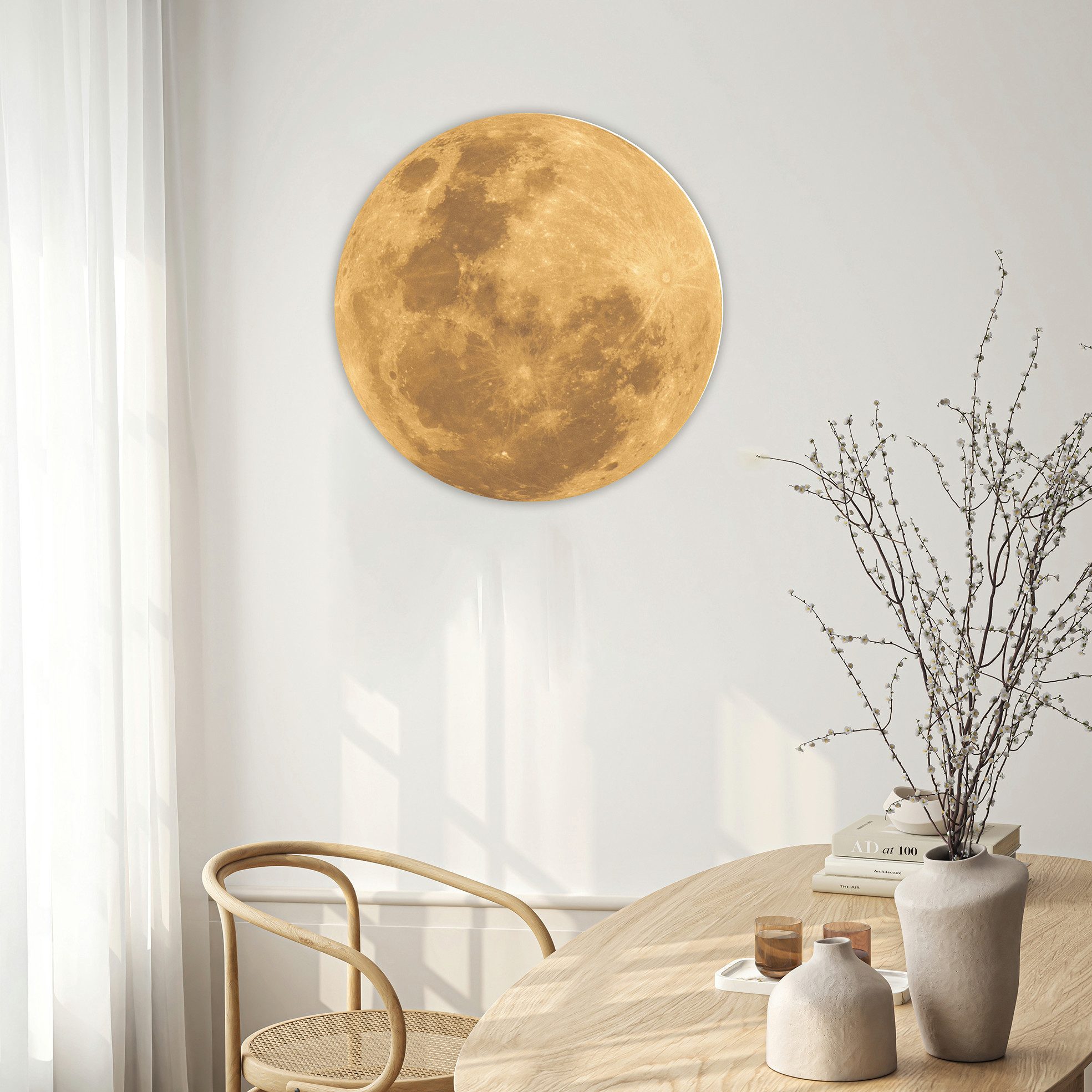 OTTO home Wandtattoo Acrylglasbild heller Mond mit integrierter Aufhängung (1 St), Helles Mondbild