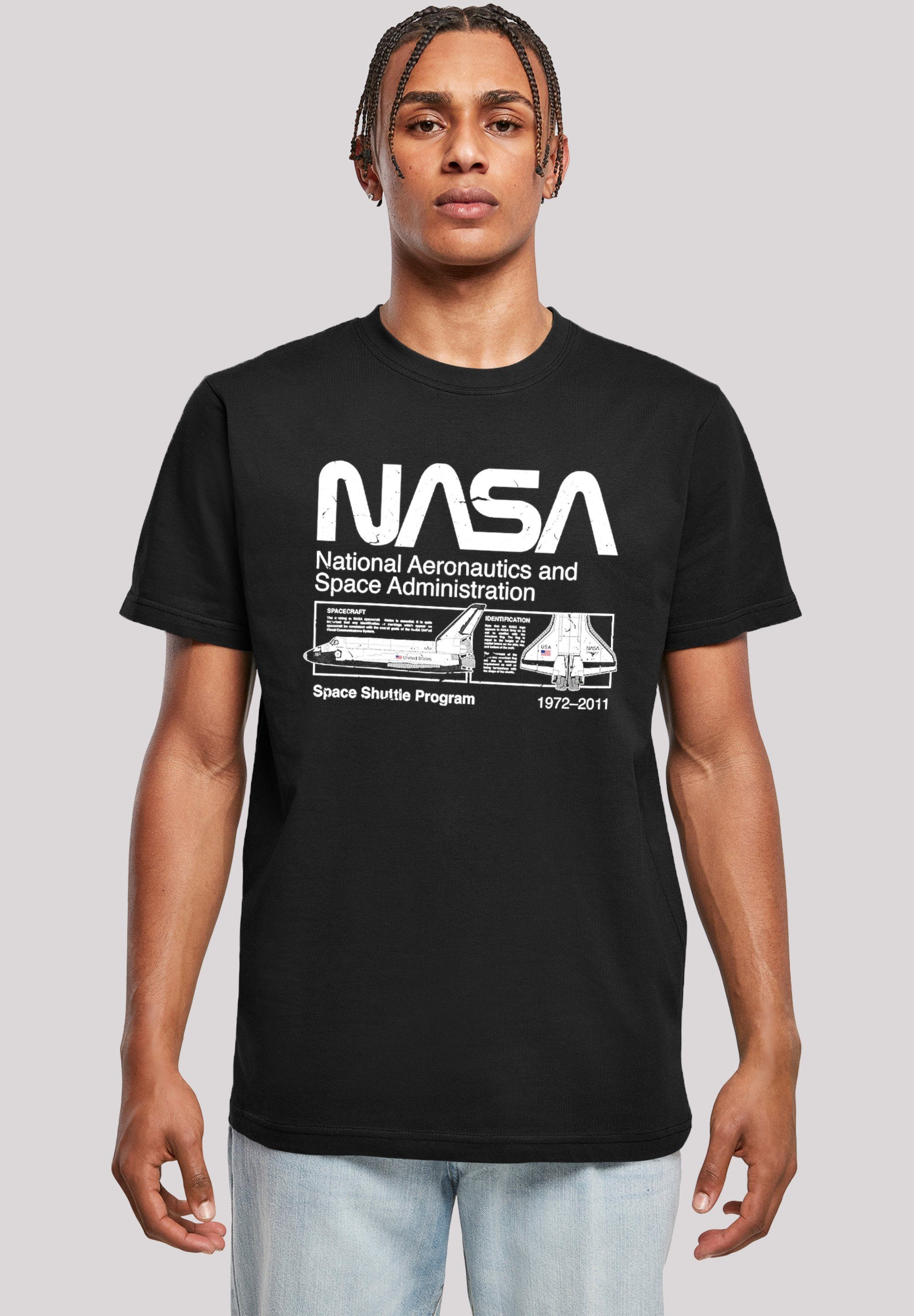 F4NT4STIC T-Shirt NASA Classic Herren,Premium Merch,Regular-Fit,Basic,Bedruckt Shuttle Black Space
