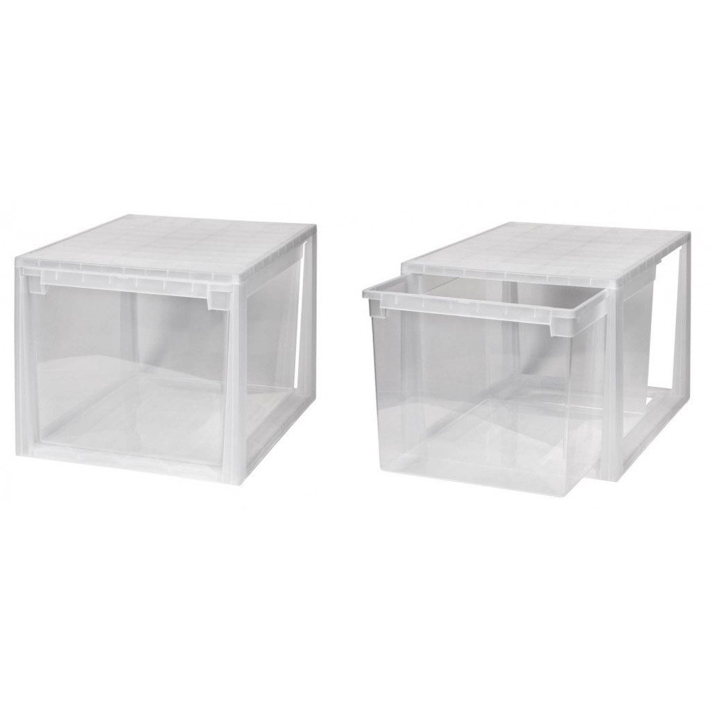 Kreher Schubladenbox Set: 2 x Schubladenbox 52 Größe XXL, 48 Liter - extra tief und hoch