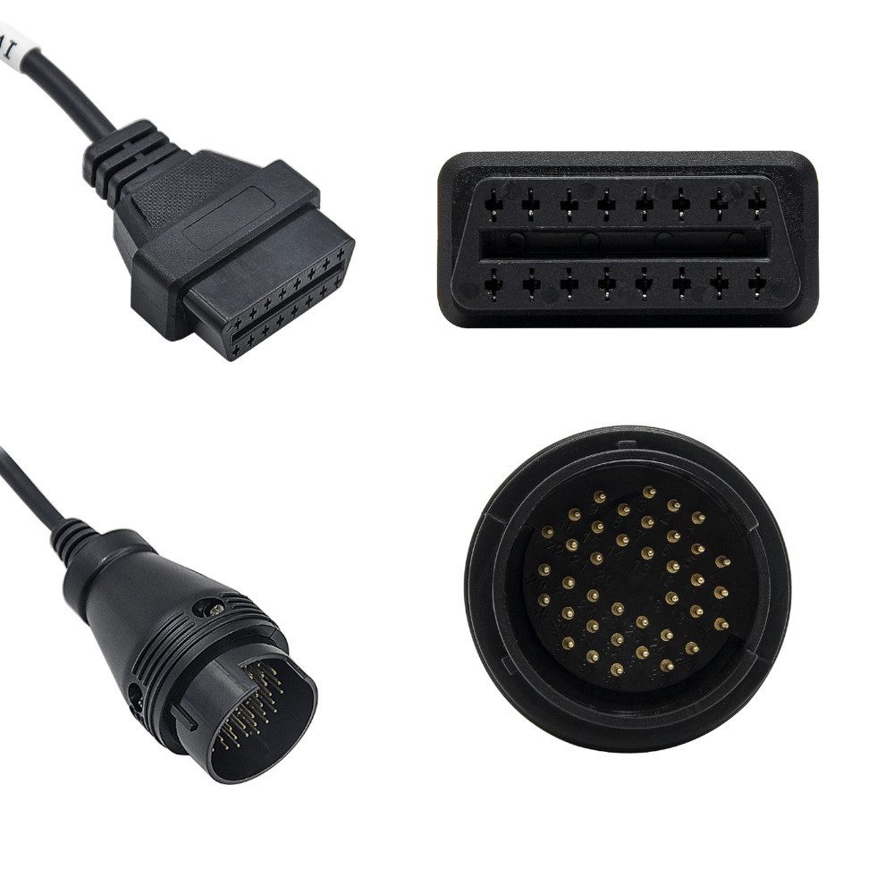 Trade-Shop OBD2 Adapter passend für Autocom VCI CDP/CDP+ Delphi DS150 DS150E KFZ-Adapter, 15.00 cm, Stecker A: OBD1 38pin Konektor für Iveco/ Stecker B: OBD2 16pin Buchse
