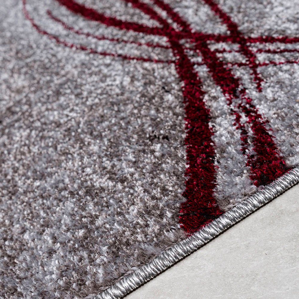 Teppich Tritom, mit Wellen Flor, Muster rot Höhe: mm, 9 Kurzflor, modernes weichem Home besonders affaire, rechteckig