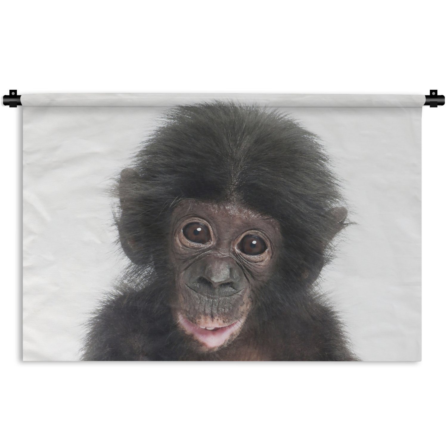 - Schimpanse, für Tiere Affe MuchoWow Kinderzimmer Wanddeko - Schlafzimmer, Natur Wandbehang, Kleid, Wanddekoobjekt Wohnzimmer, -