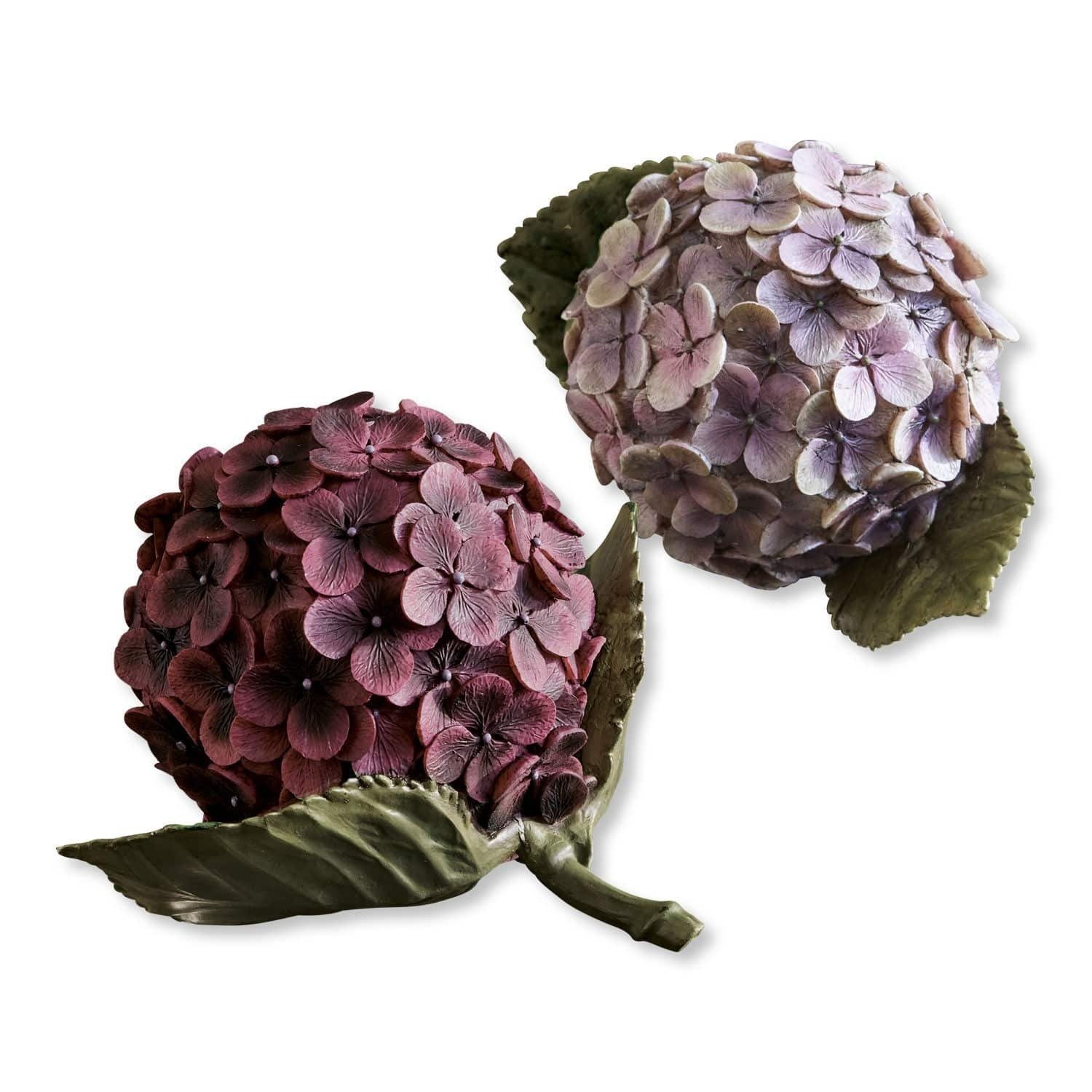 Kunstblume Dekoblume 2er Set Hortensie lila/pink