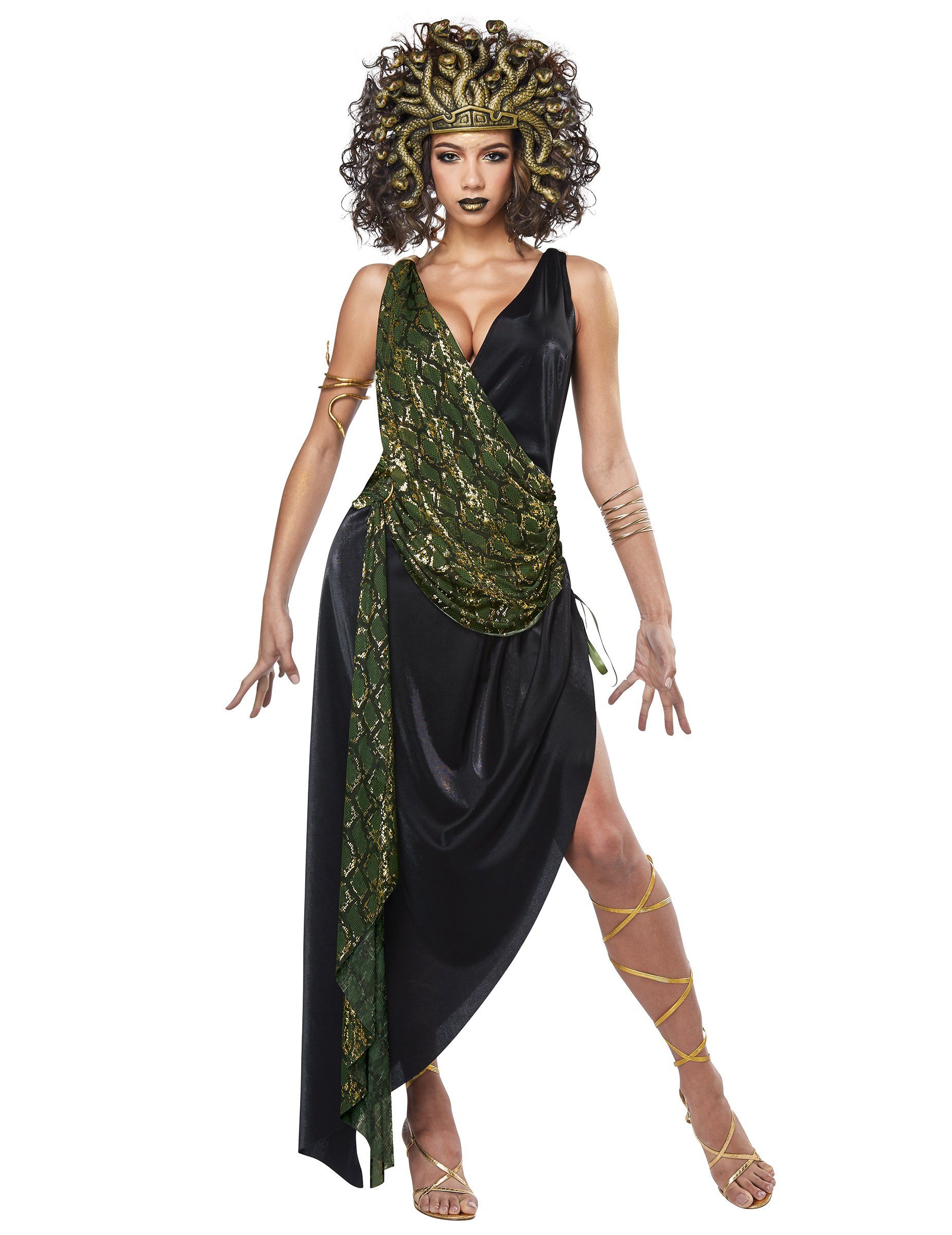 California Costumes Kostüm Verführerisches Medusa-Kostüm für Damen Antike-Kostüm schwarz-grün
