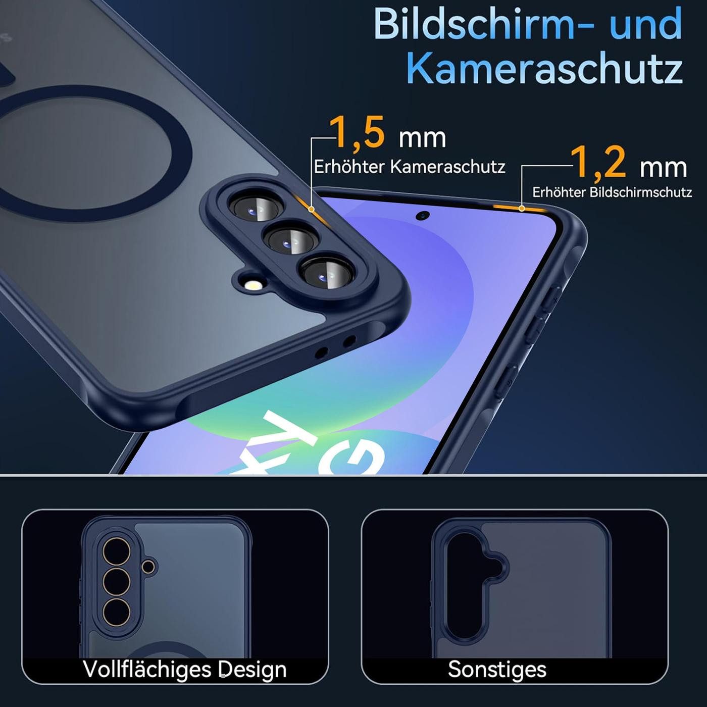 CoolGadget Handyhülle Magnet-Hülle für Samsung Galaxy A37 5G Schutzhülle magnetisch 6,7 Zoll, Hülle Matt Stoßfest kompatibel mit QI-Laden Zubehör Kameraschutz Case