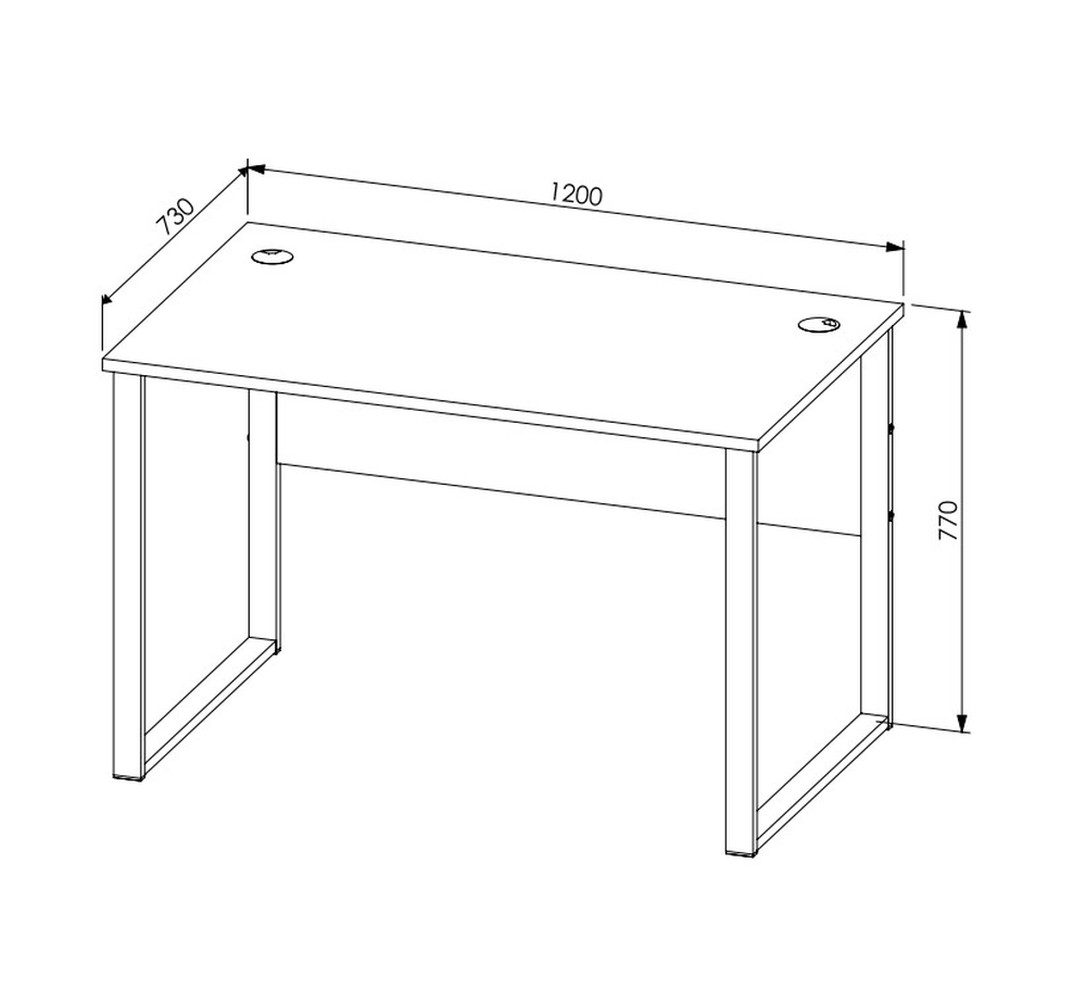 freiraum Schreibtisch Memphis, in Artisan Eiche Dekor / schwarz - 120x77x73 (BxHxT)