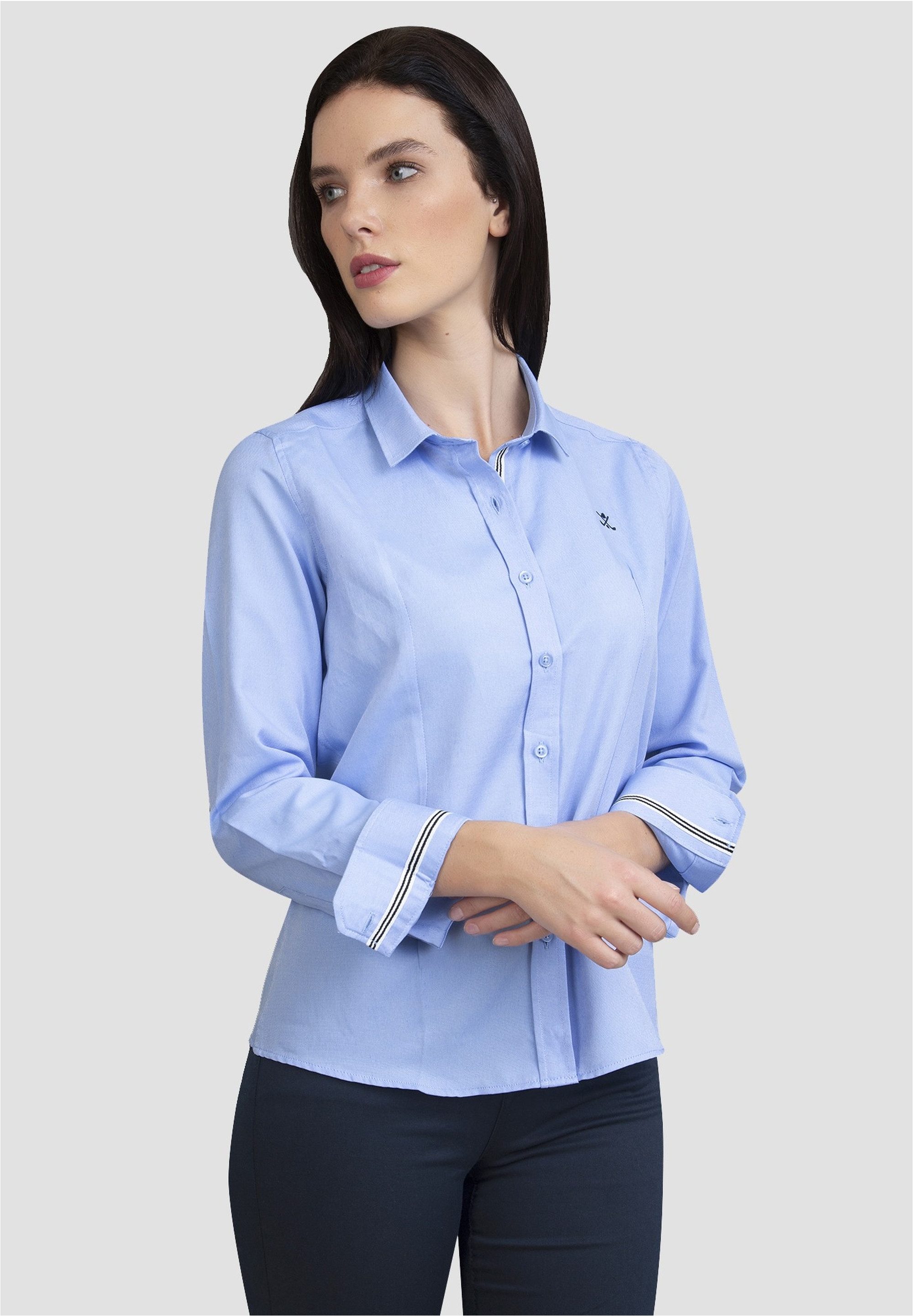SIR RAYMOND TAILOR Klassische Bluse Lolas mit kleiner Marken-Stickerei