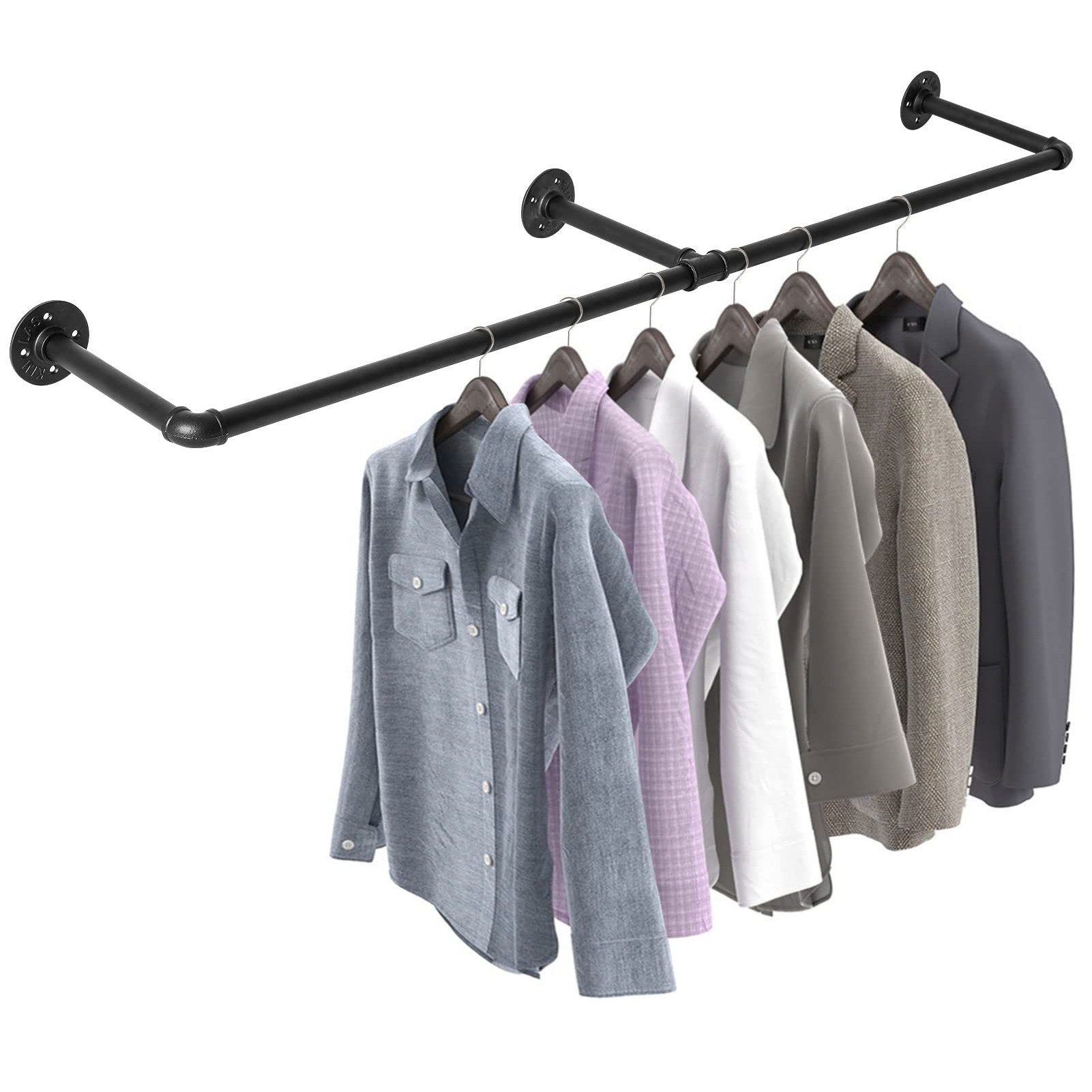 Youyijia Kleiderbügel Clothes Rack for Wall 140 cm Pipe Clothes Rack Industrial Style