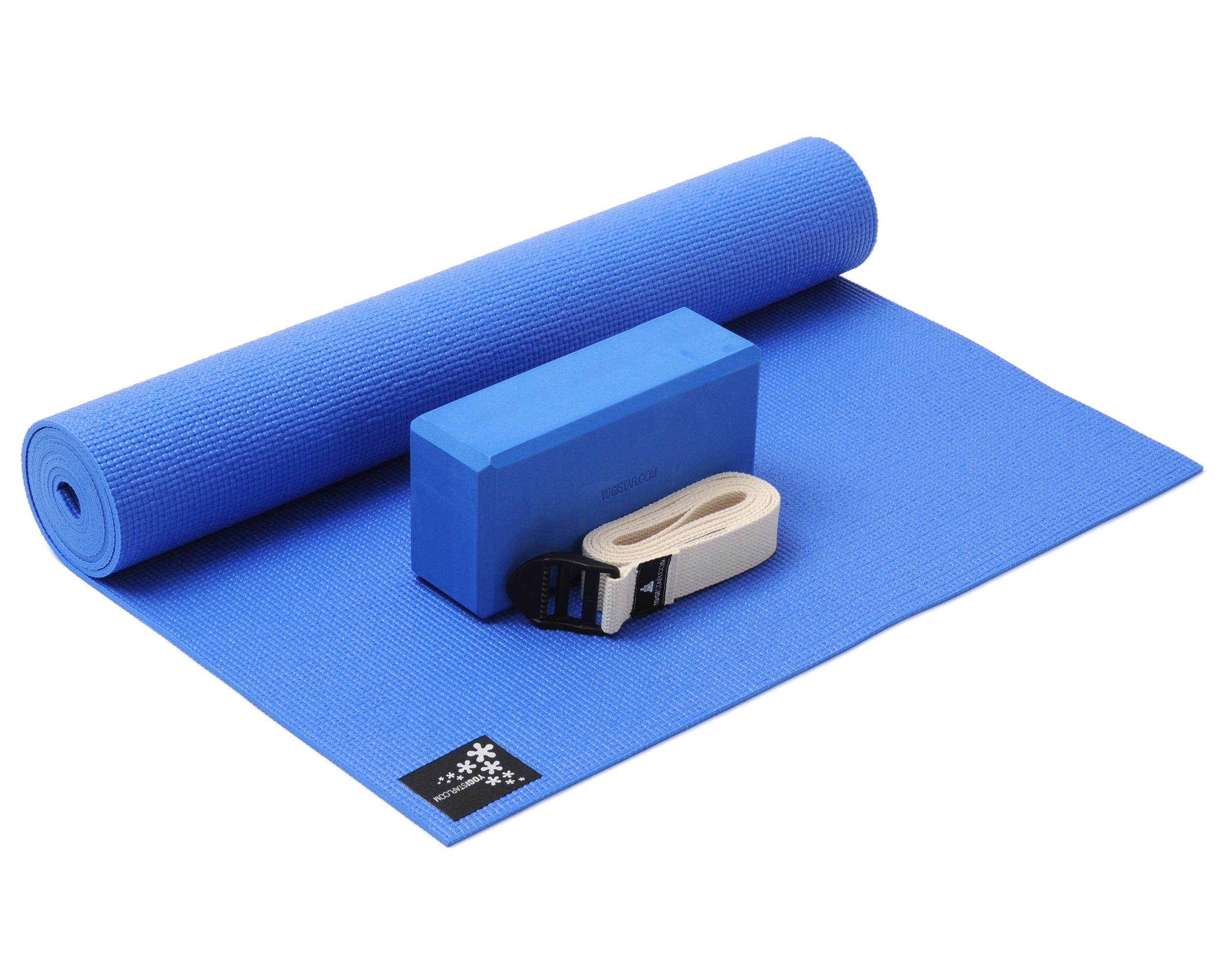 Yogistar Yogamatte Yoga-Set kick it - one (Yogamatte + Yogablock + Yogagurt) (Yogamatte, Yogablock, Yogagurt, 3-St., Yogamatte, Yogablock, Yogagurt), Yoga-Set: rutschfeste Matte, stabiler Block, vielseitiger Gurt