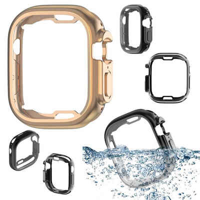Wigento Smartwatch-Hülle Für Apple Watch Ultra 1 + 2 49mm 2 in 1 Hülle TPU Cover + PET Folie
