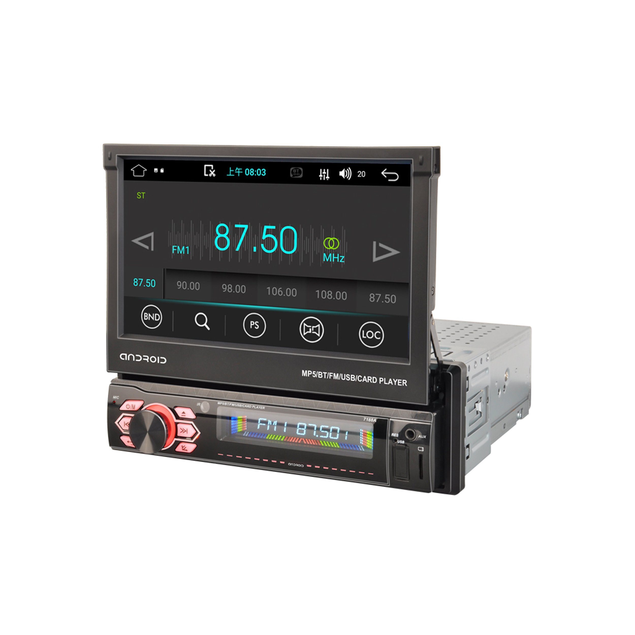 1 DIN Universal 7" Touchscreen Android Autoradio CarPlay AndroidAuto Einbau-Navigationsgerät
