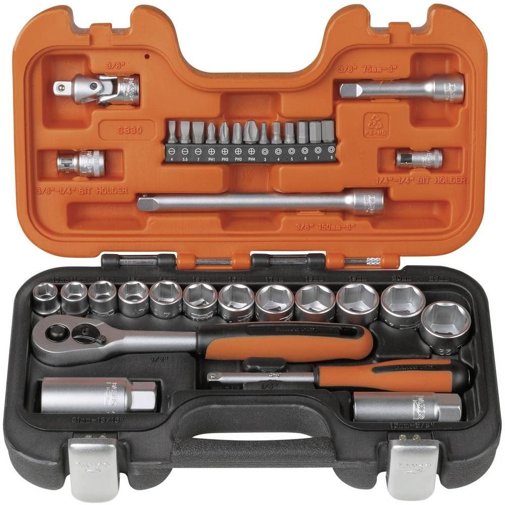 Steckschlüssel Steckschlüssel-Satz 1/4″+3/8″, 34-Tlg