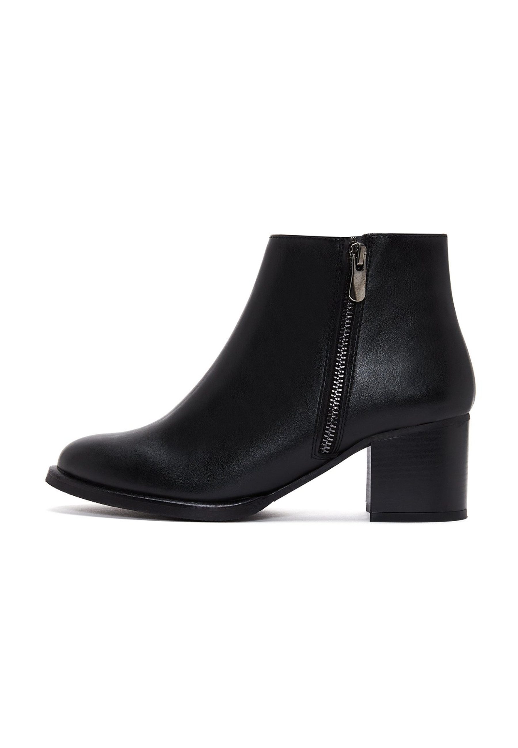 Derimod Absatz-Stiefeletten aus Kunstleder Ankleboots Textilfutter, Thermosohle, Absatz 4,5 cm
