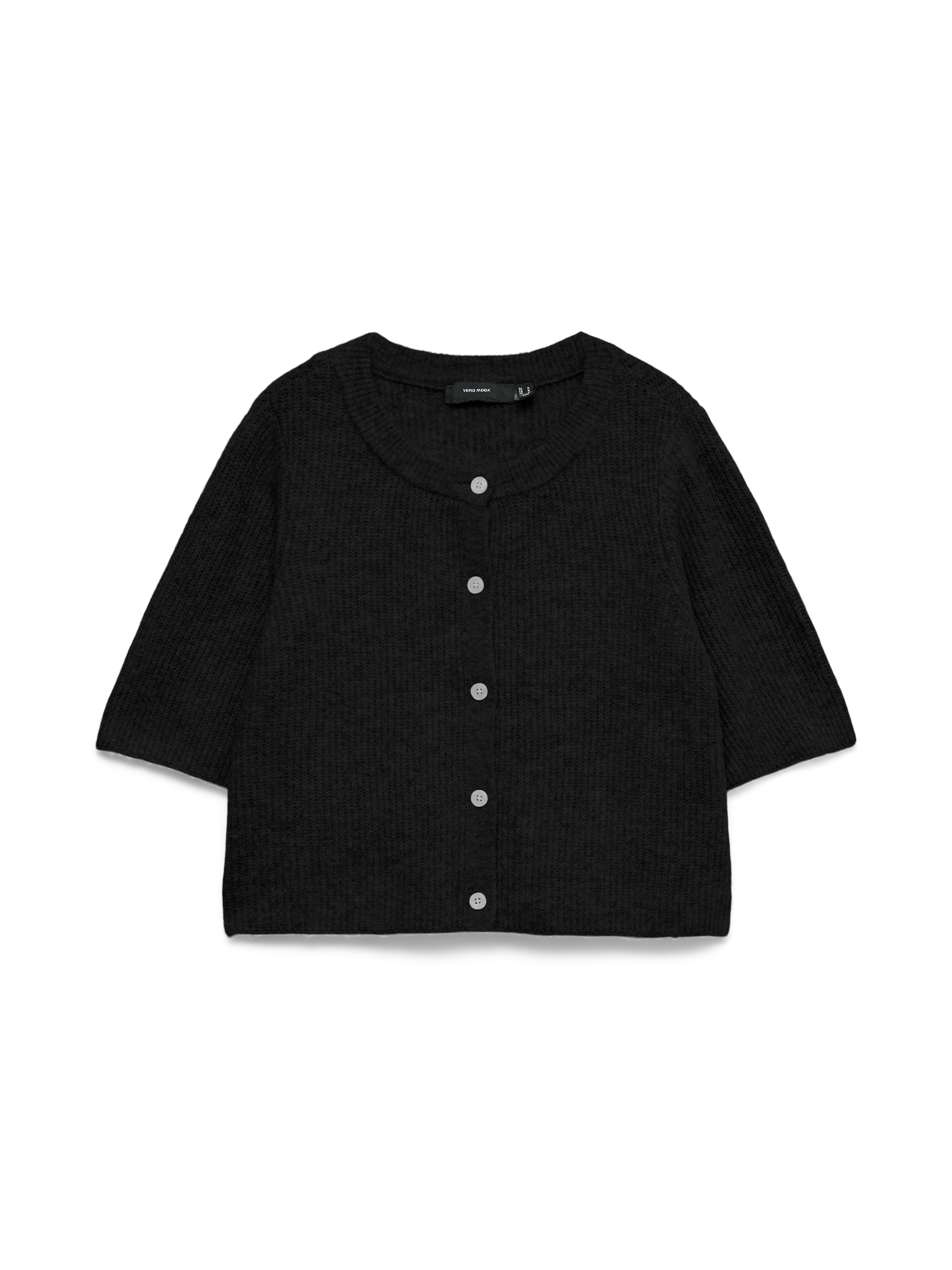 Vero Moda Strickjacke VMSOFFE 2/4 O-NECK CARDIGAN NOOS Materialmix, regular fit