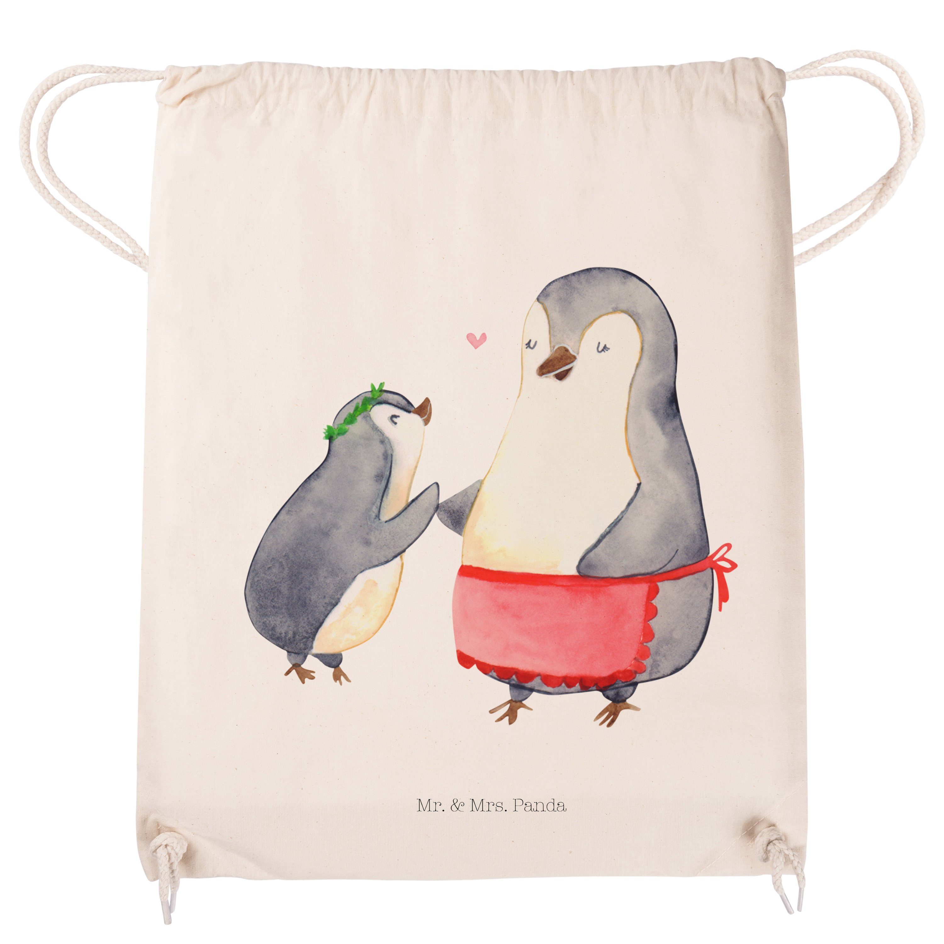 Mr. Mama, mit Sporttasche & - Sportbeutel, Pinguin Panda - (1-tlg) Transparent Mutter, Kind Mrs. Geschenk,