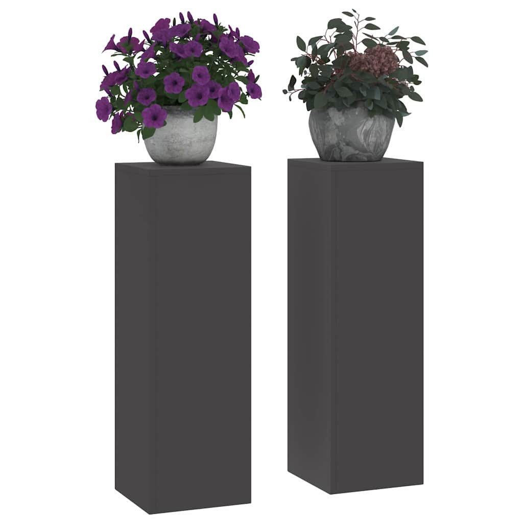 vidaXL Blumenständer Pflanzenständer 2 pcs Schwarz 24 x 24 x 75 cm Stahl (2 St)