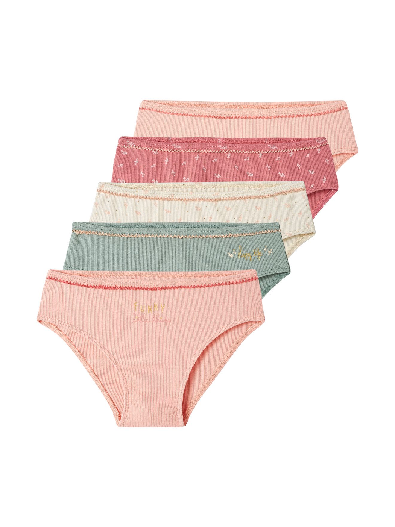 Slip 5er-Pack Mädchen Slips, Ripp
