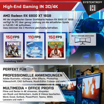 SYSTEMTREFF Gaming-PC (Intel Core i7 13700F, Radeon RX 6800 XT, 16 GB RAM, 1000 GB SSD, Luftkühlung, Windows 11, WLAN)