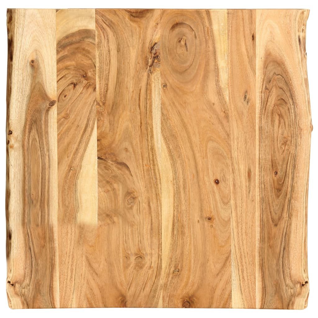 furnicato Tischplatte Echtholz 58 x 50-60 cm, 25 mm stark, natürliche Farbe (1 St), Lackierte Tischplatte mit Baumkante für Schreibtisch oder Couchtisch