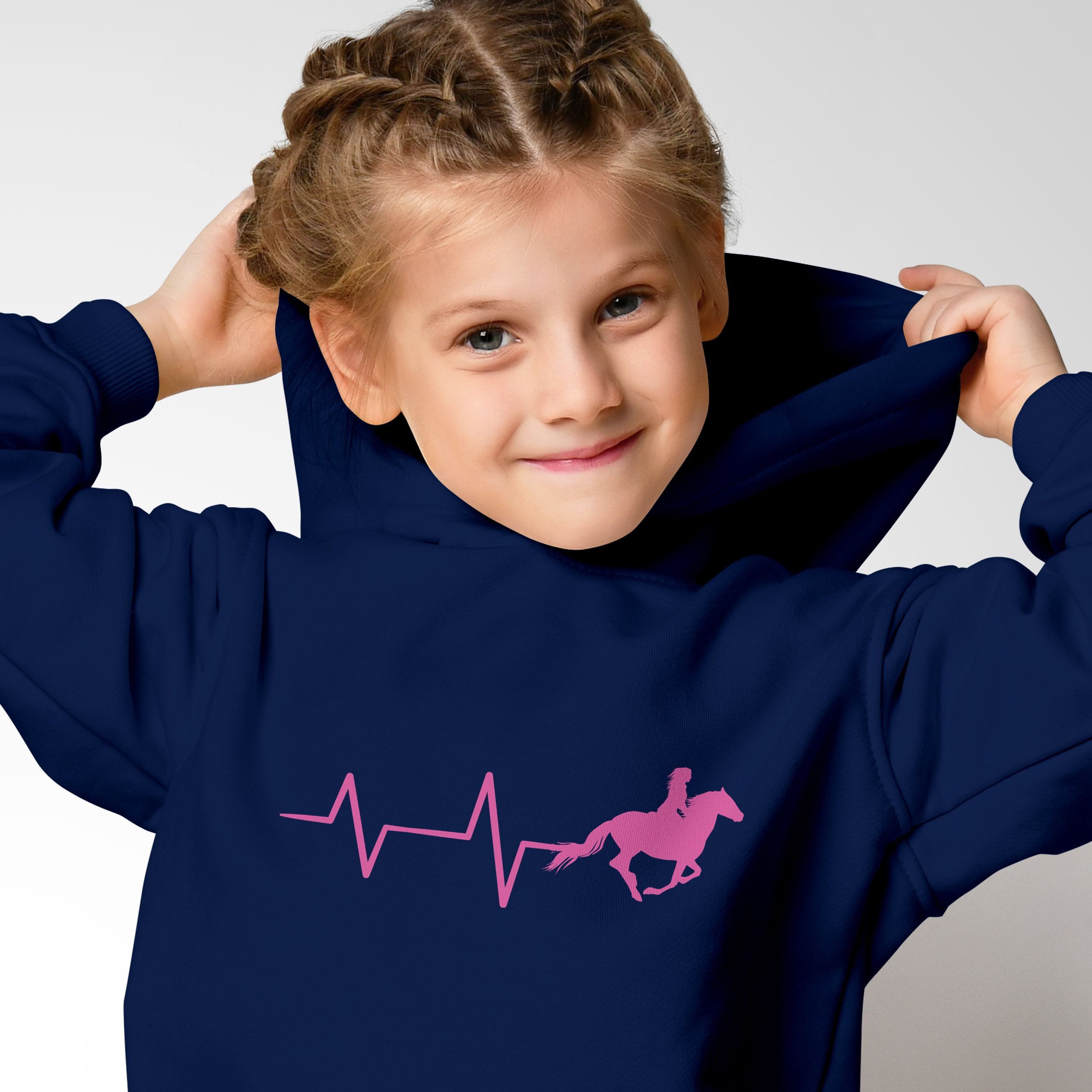 MoonWorks Hoodie Kinder Hoodie Mädchen Pferdemotiv Herzschlag Pferd Mädchengeschenke