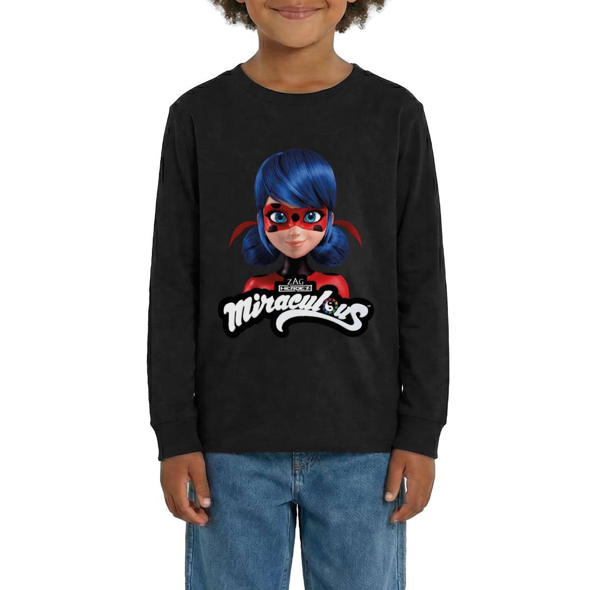 T-Shirt Miraculous Ladybug Mit Logo Teenager Premium Langarmshirt