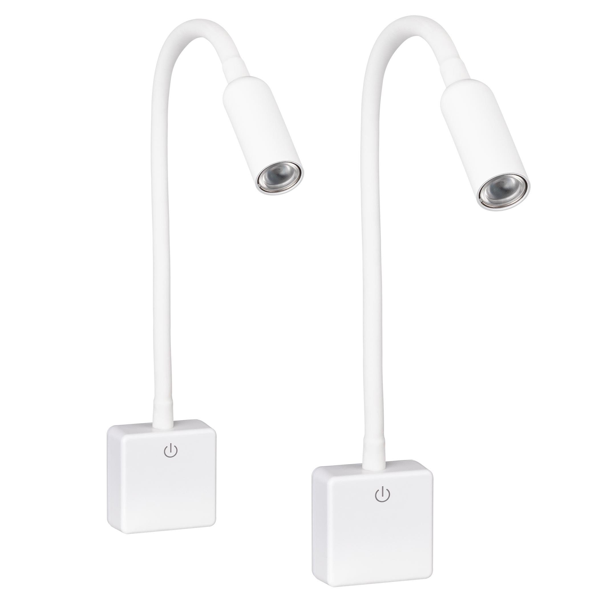 SEBSON LED Steckdosenleuchte 2x LED Steckdosenlampe dimmbar und flexibel - 4W 230lm neutralweiß, LED fest integriert, neutralweiß