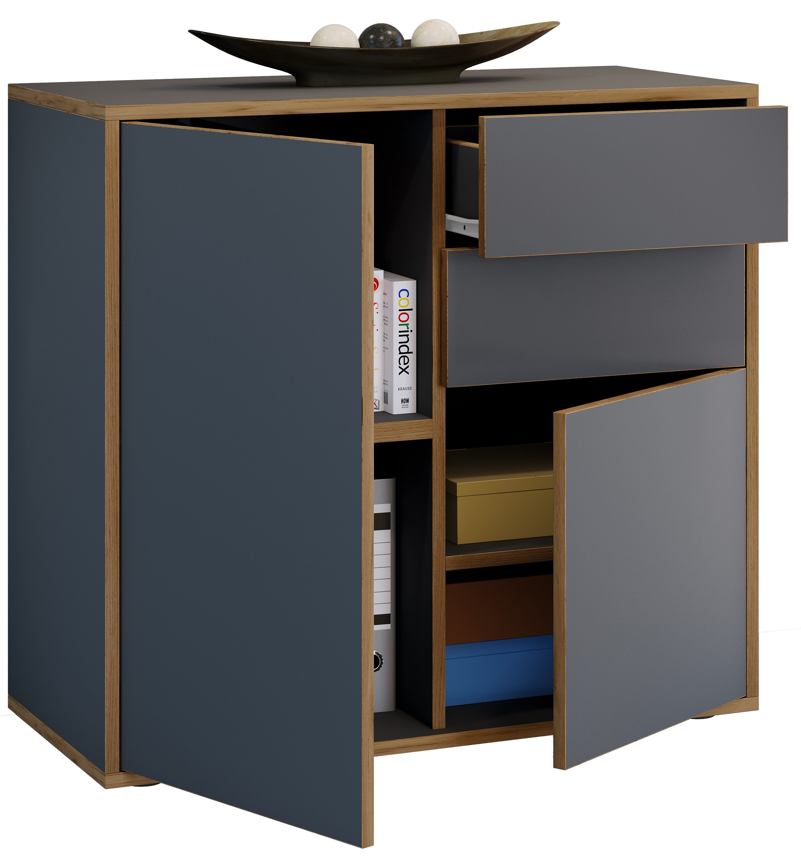 VCM Kommode Holz Kommode Sideboard Salia Breite 80 Schublade