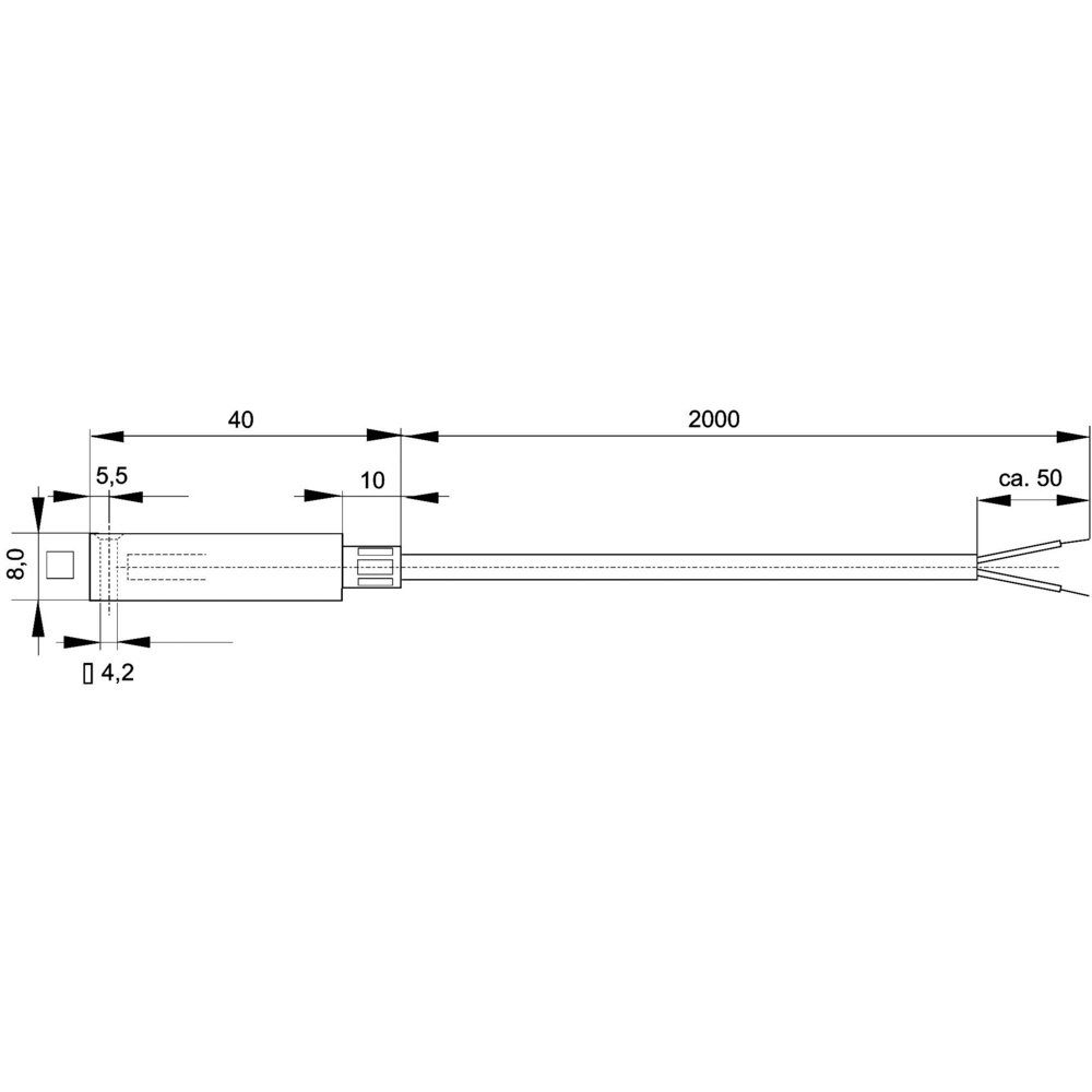 voelkner selection Sensor Enda Temperatursensor K10-TC-J-40x8x8-2M Fühler-Typ J Messbereich Tem, (K10-TC-J-40x8x8-2M)