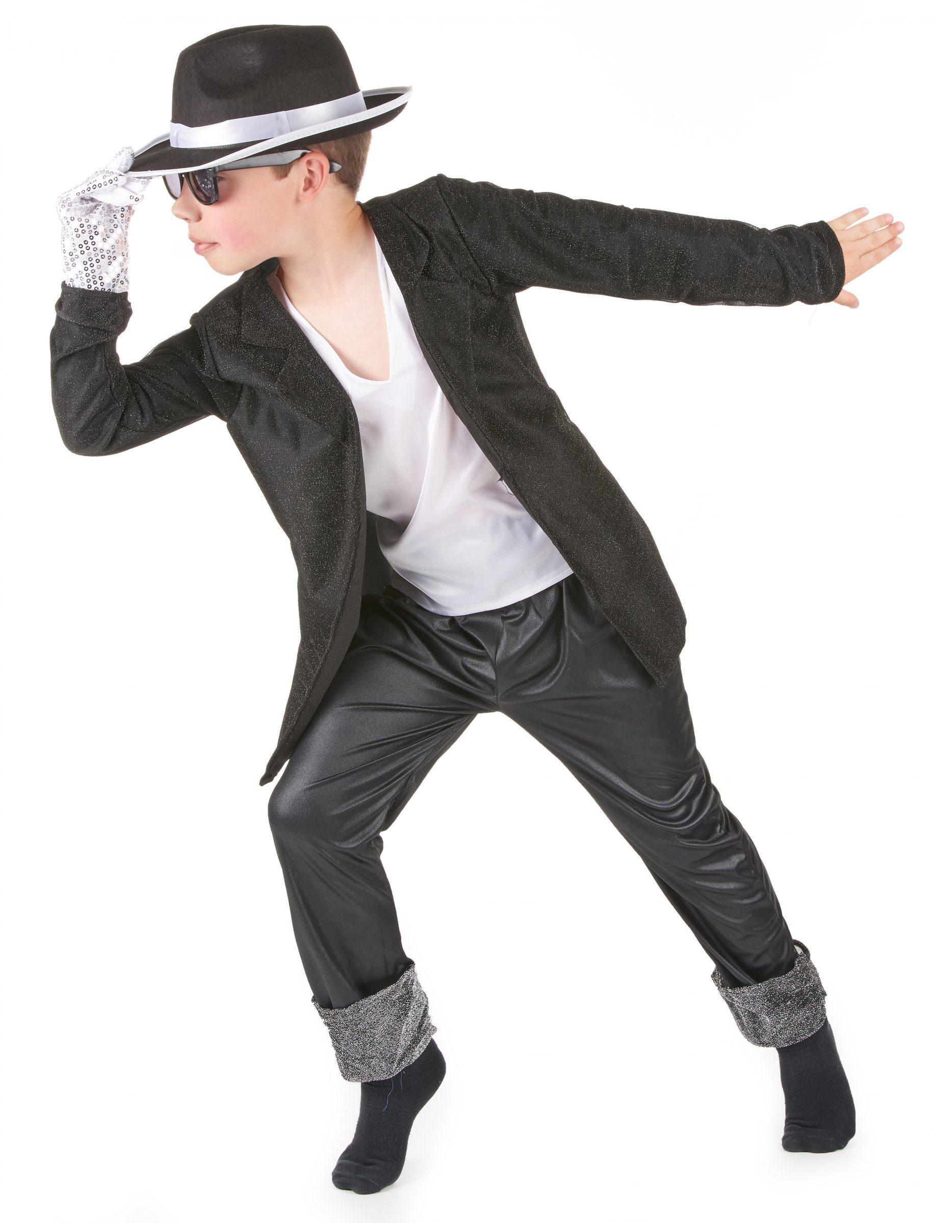 JADEO Kostüm Popstar Kinderkostüm schwarz-weiss