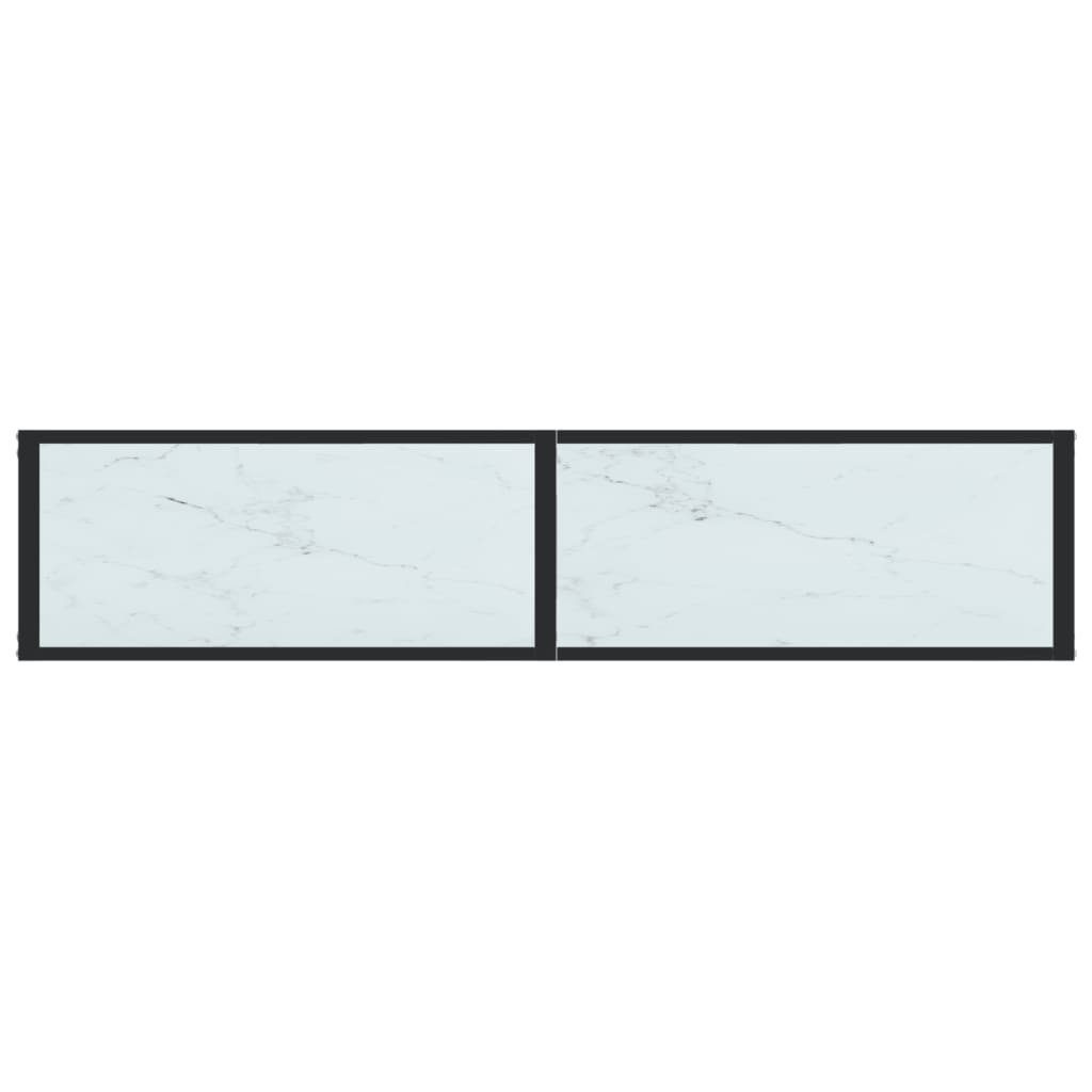 Hartglas 160x35x75,5 cm Marmor-Optik (1-St) Beistelltisch Konsolentisch furnicato Weiß