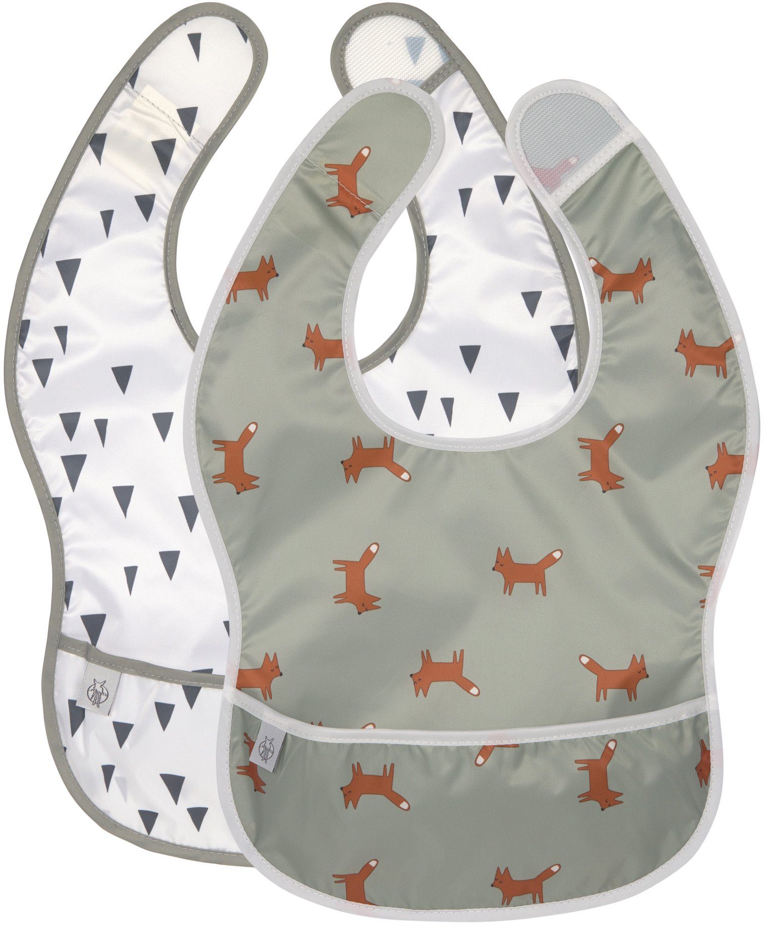 LÄSSIG Слюнявчики Little Forest, Fuchs, (Set, 2-St), m. integriertem Auffangschutz; PETA-approved vegan