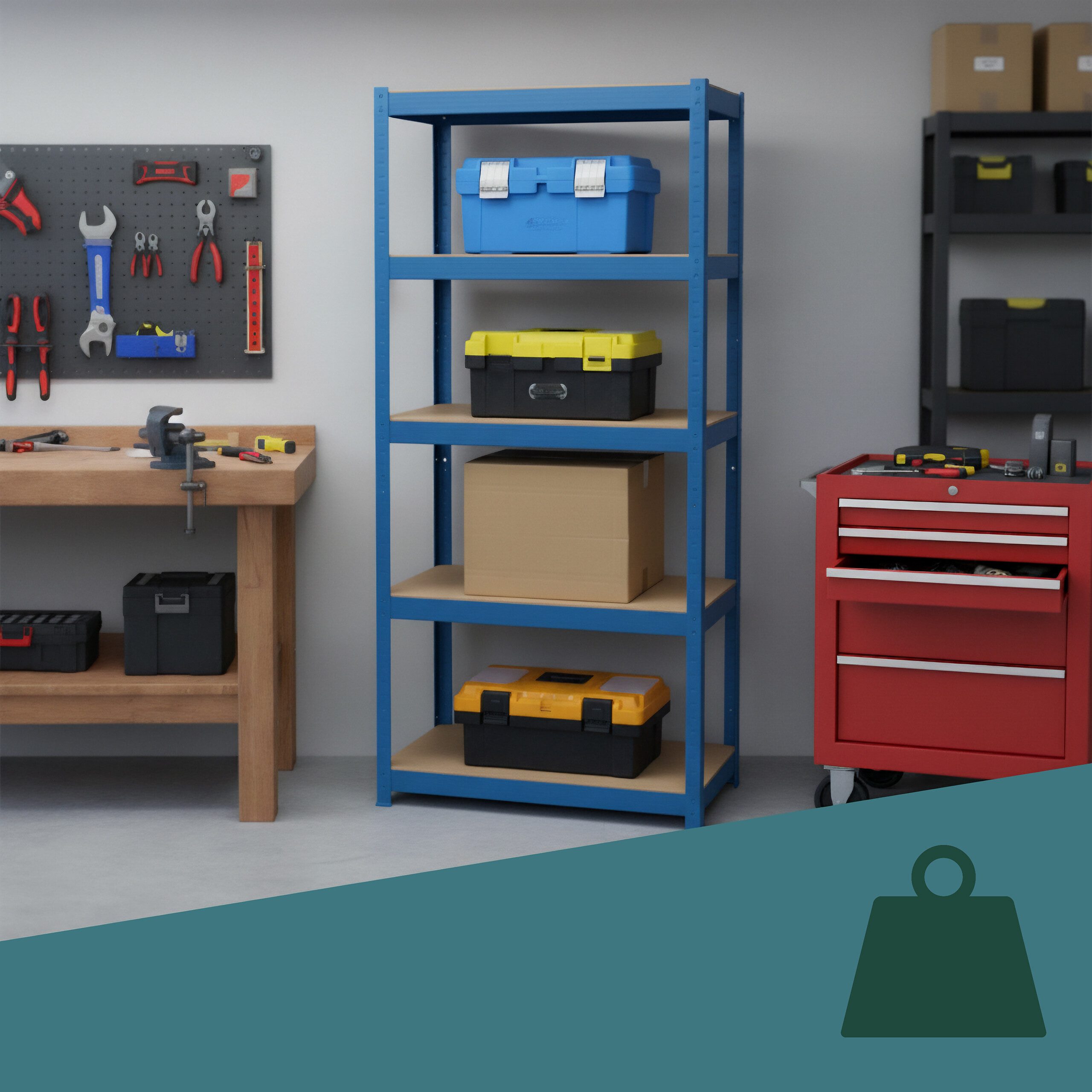 relaxdays Schwerlastregal 180x60x30 cm, blau günstig online kaufen