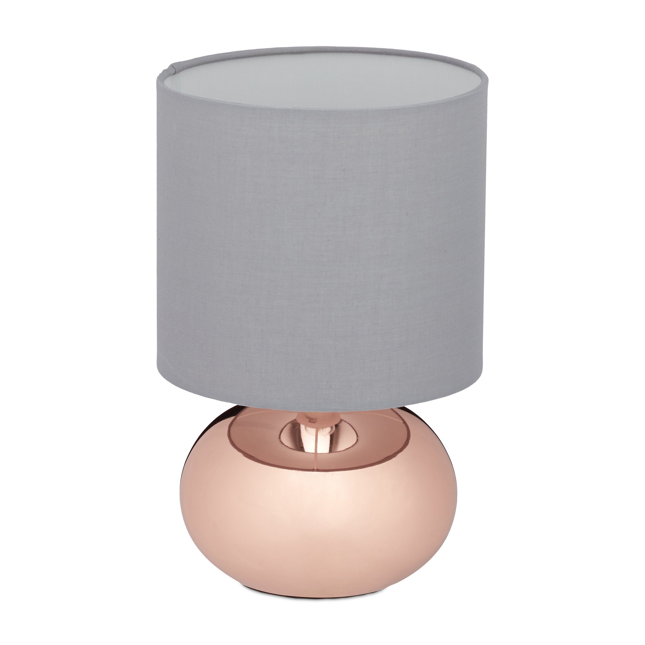 relaxdays Tischleuchte Runde Tischlampe mit Touchfunktion, günstig online kaufen