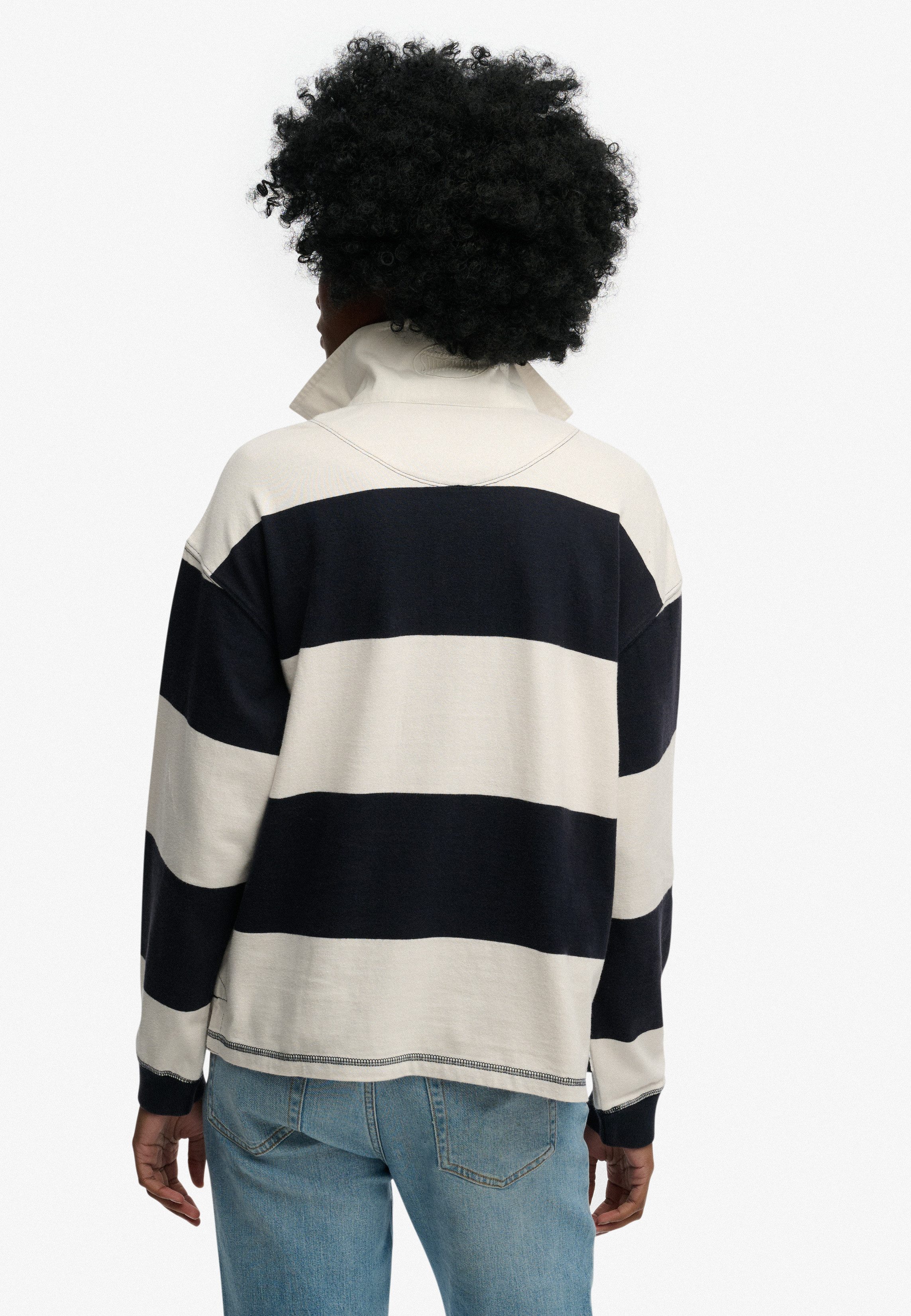 Superdry Langarm-Poloshirt HERITAGE STRIPE RUGBY TOP