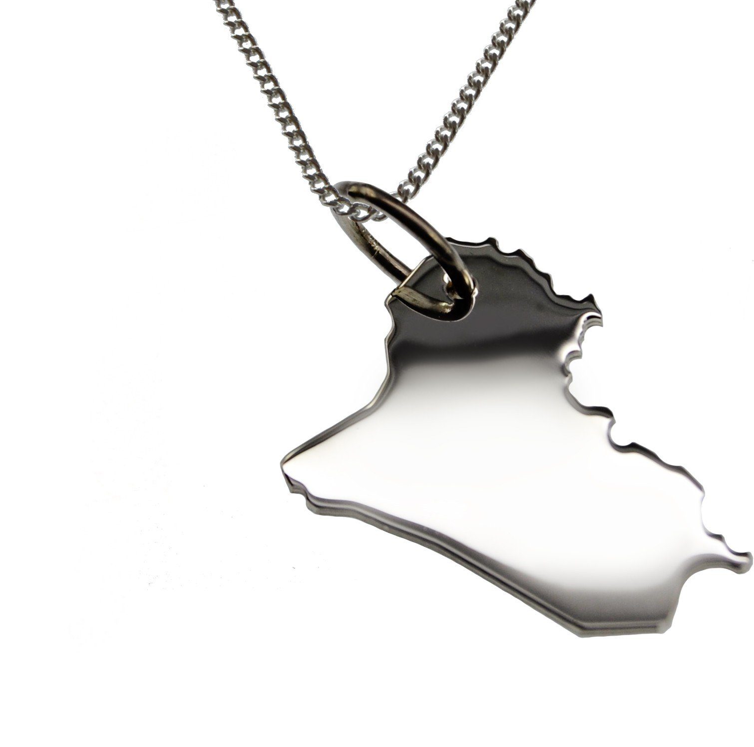 Kette mit Anhänger 50cm Halskette + Irak Anhänger in massiv 925 Silber