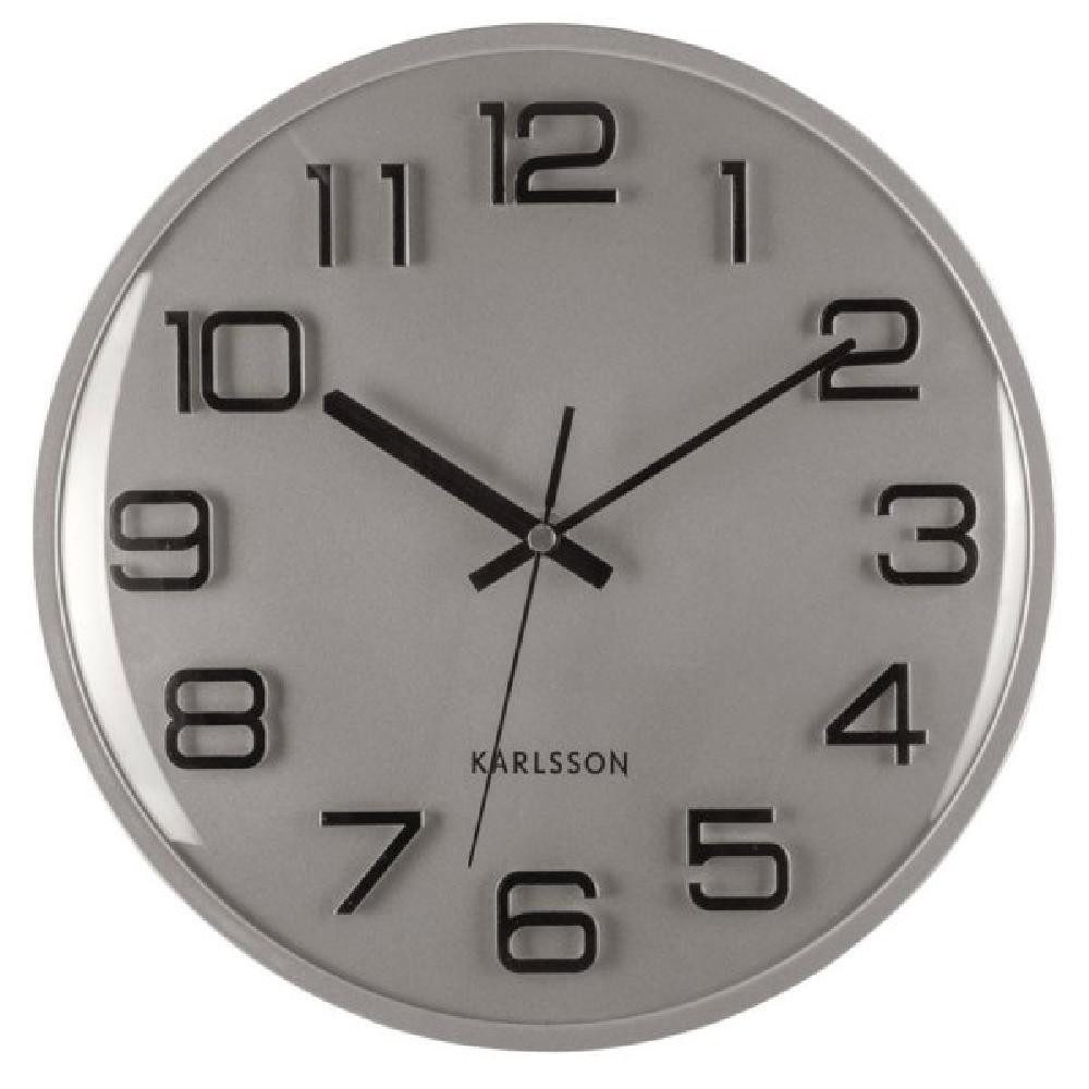 Karlsson Uhr Wanduhr 3D Numbers Silber