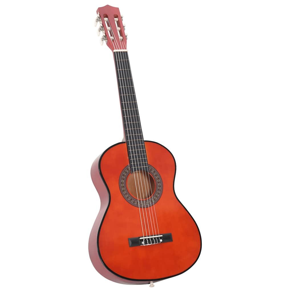 furnicato Akustikgitarre Klassische Gitarre 1/2 Größe Natur mit Massivholz, Nylon und, Saitenset für Anfänger-Gitarre mit Tasche, Gurt und drei Plektren – Bild 2 von 5