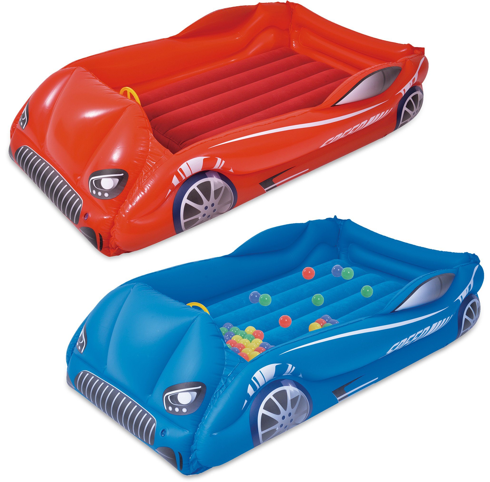 Avenli Luftbett Autobett aufblasbar, (Kinderluftbett Rennwagen, 2-tlg)