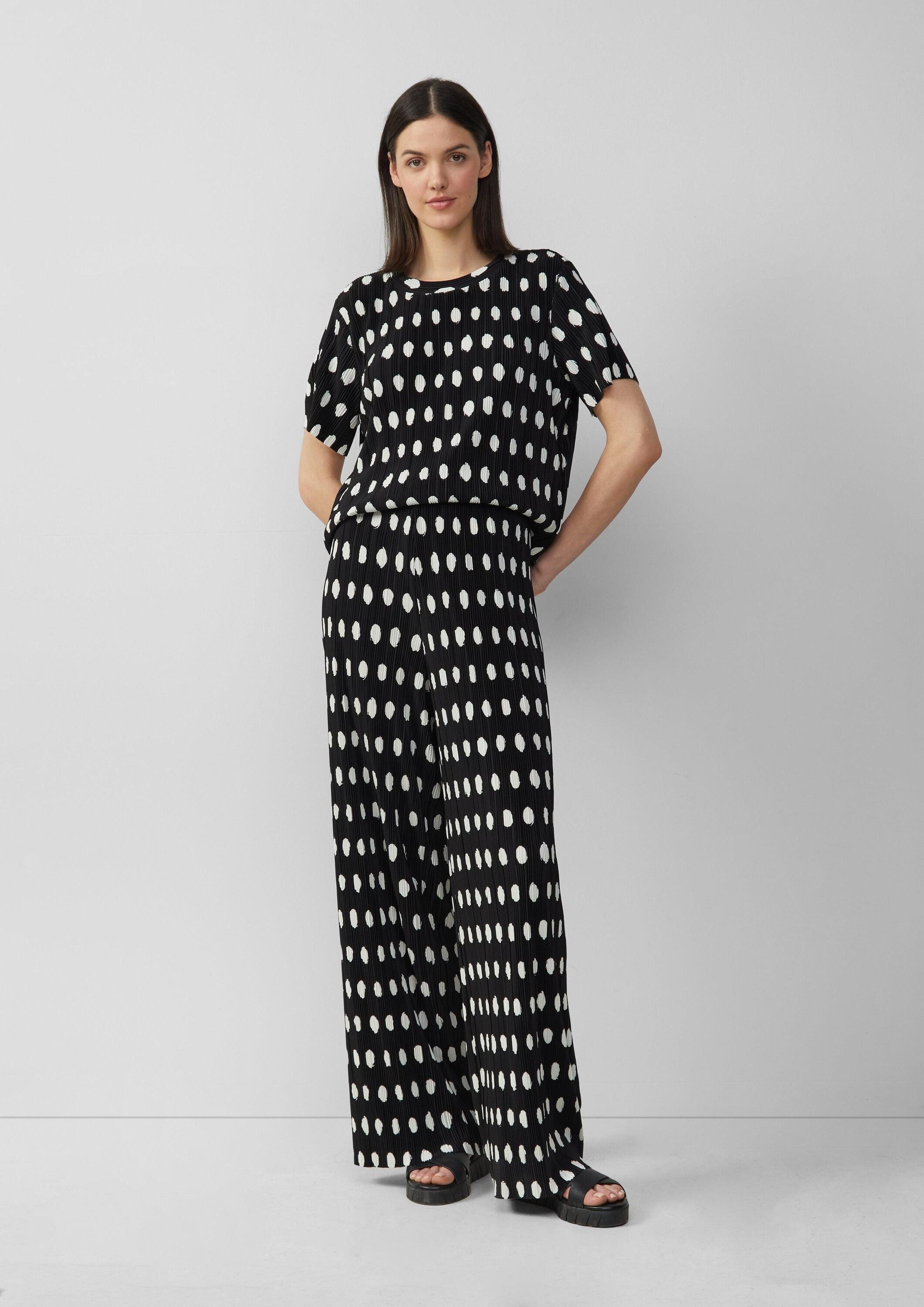 s.Oliver Chinos Hose Plissierte Wide-Leg-Hose im Relaxed Fit günstig online kaufen