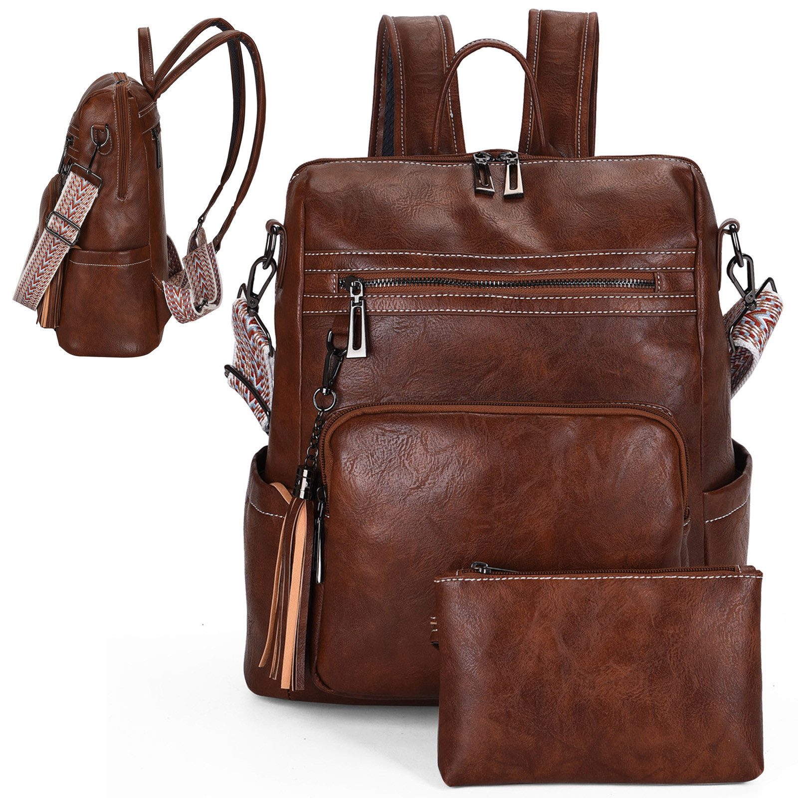 OKWISH Rucksack Damen Rucksack Reiserucksack Kunstleder günstig online kaufen