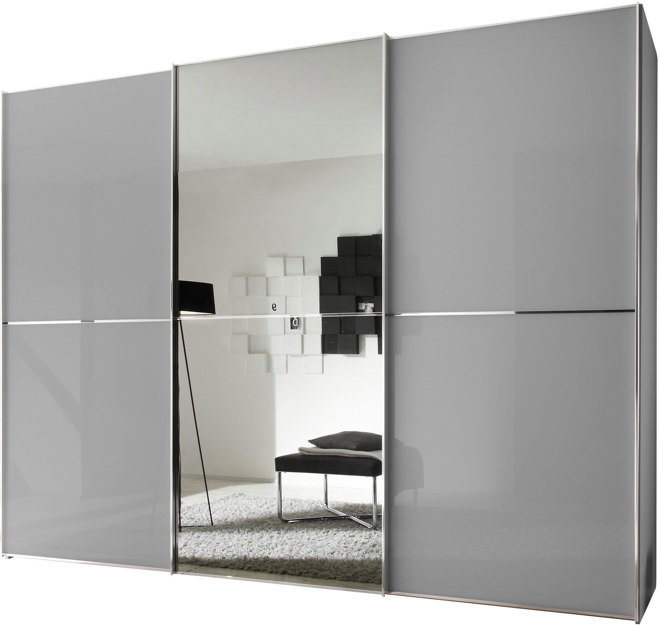 STAUD Schwebetürenschrank Sinfonie Plus, edles Design in hochwertiger Qualität, Made in Germany (in 4 verschiedenen Ausstattungen erhältlich) Mit kombinierter Glas-Spiegel-Front, viele Varianten